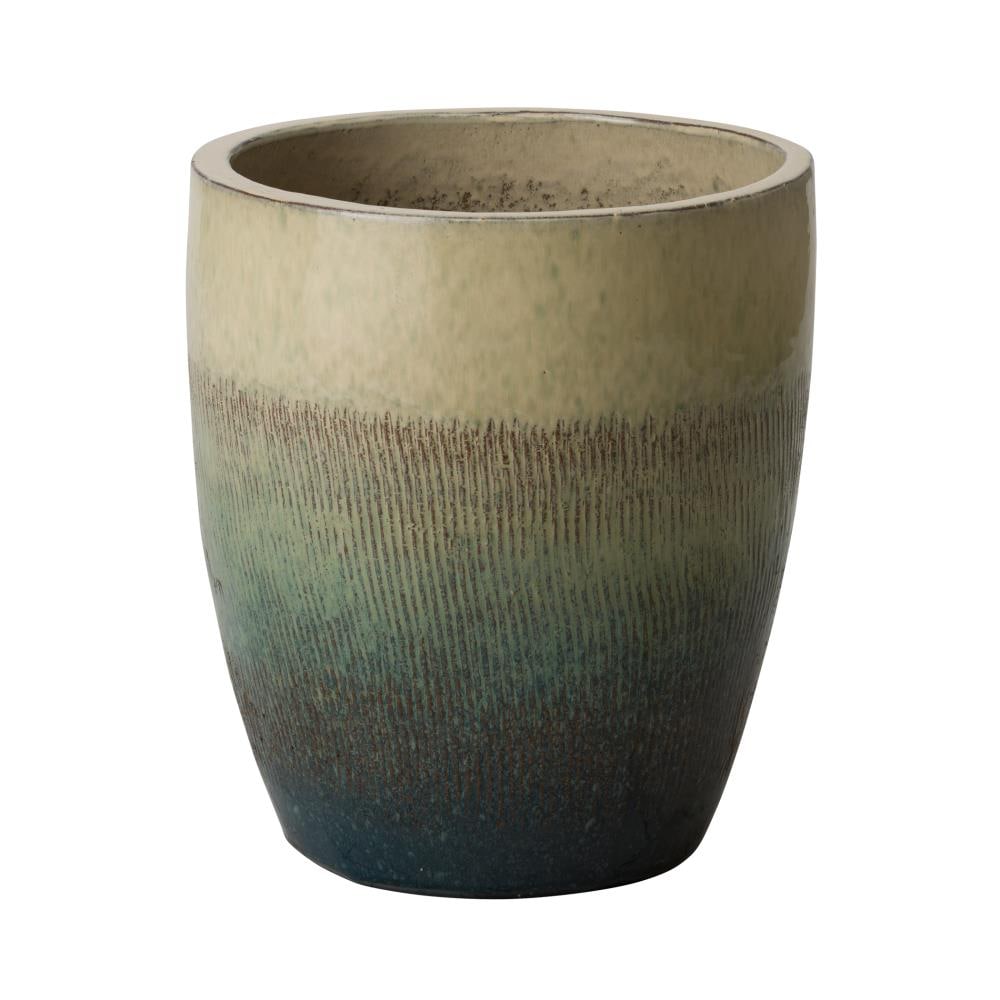  0533BS-3 Round 14.0-in W Medium Multiple colors/finishes Ceramic Planter with Drainage Holes