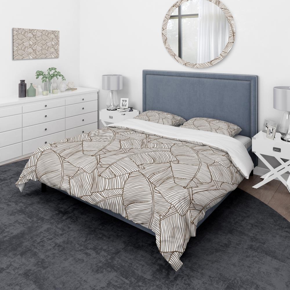 Designart BED18609-T 3 -Piece Brown Twin Duvet cover Set