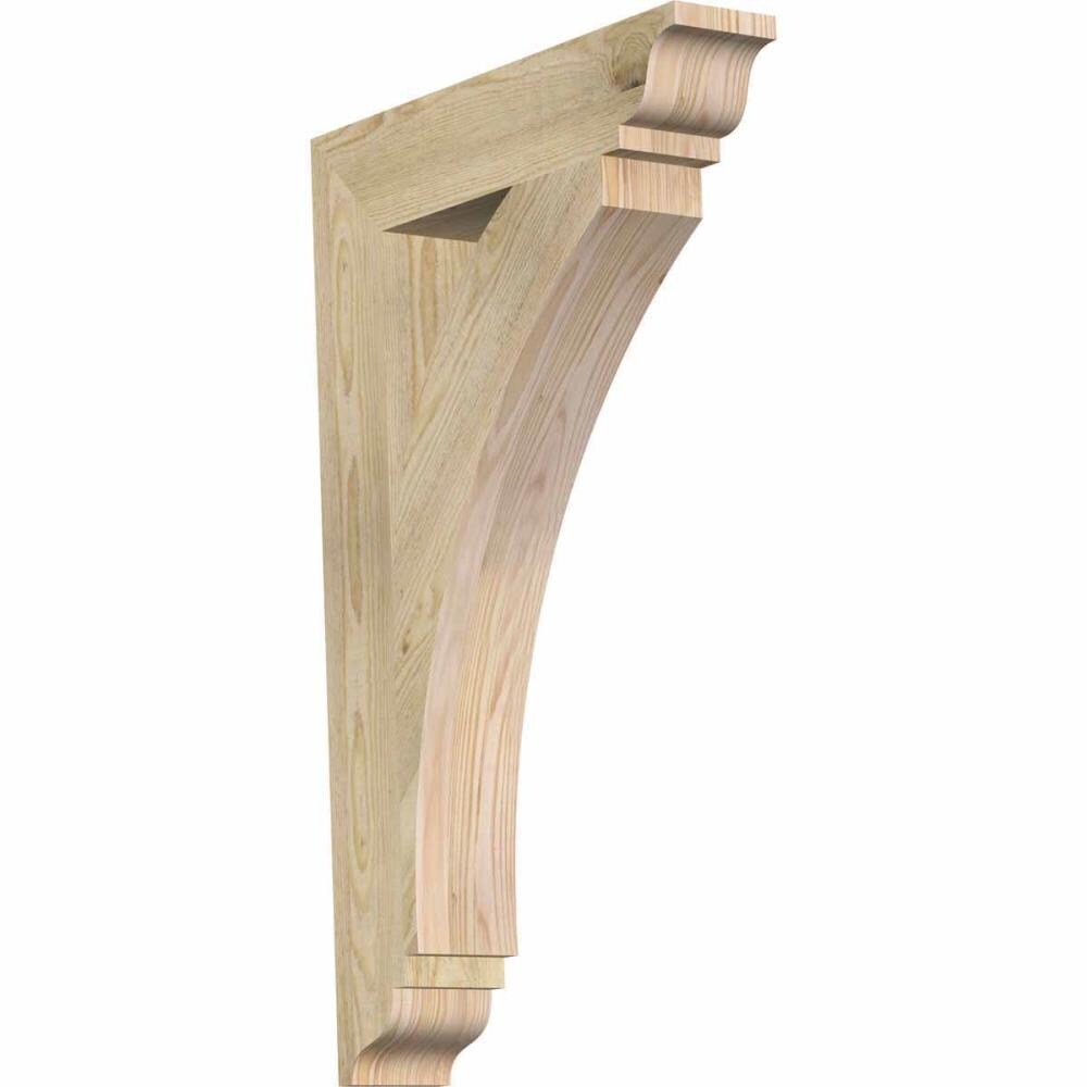 Ekena Millwork BKT04X20X32THR01RDF Thorton traditional rough sawn 4-in x 20-in x 32-in Douglas fir Brown Wood Standard bracket