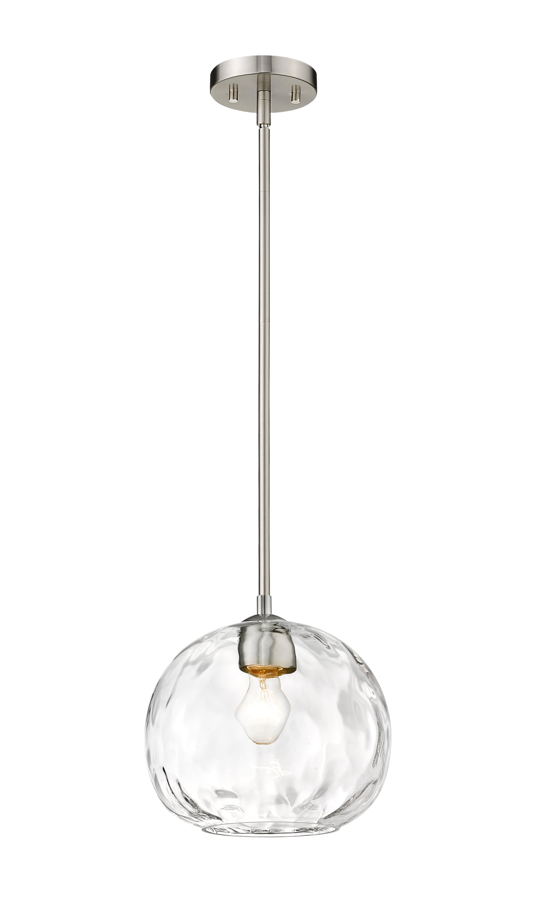 Chloe 10" Clear Glass Pendant Light with Brushed Nickel Finish