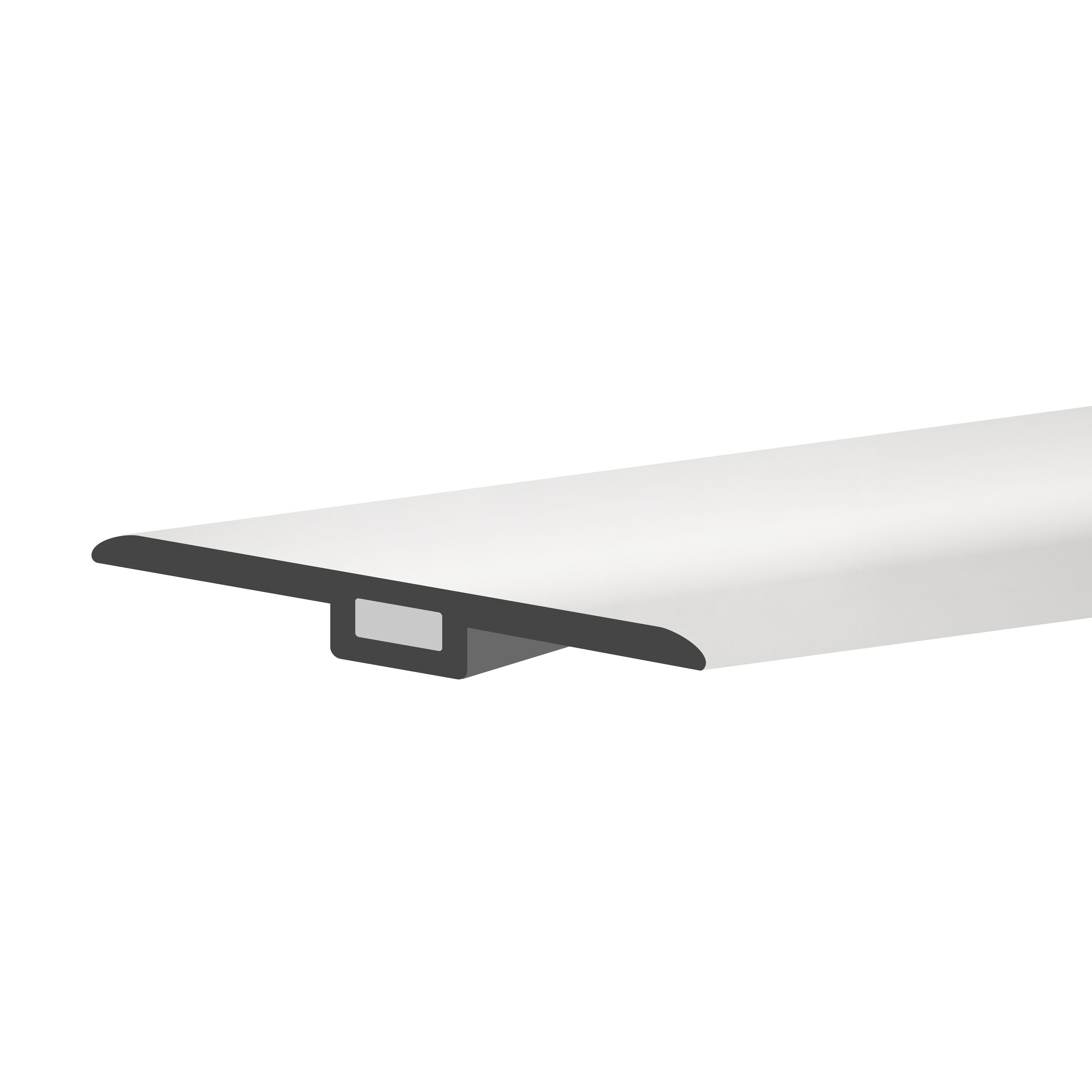 Lucida USA MC-512TM MaxCore T-moulding Piano White 0.27-in T x 1.75-in W x 48-in L Vinyl T-moulding