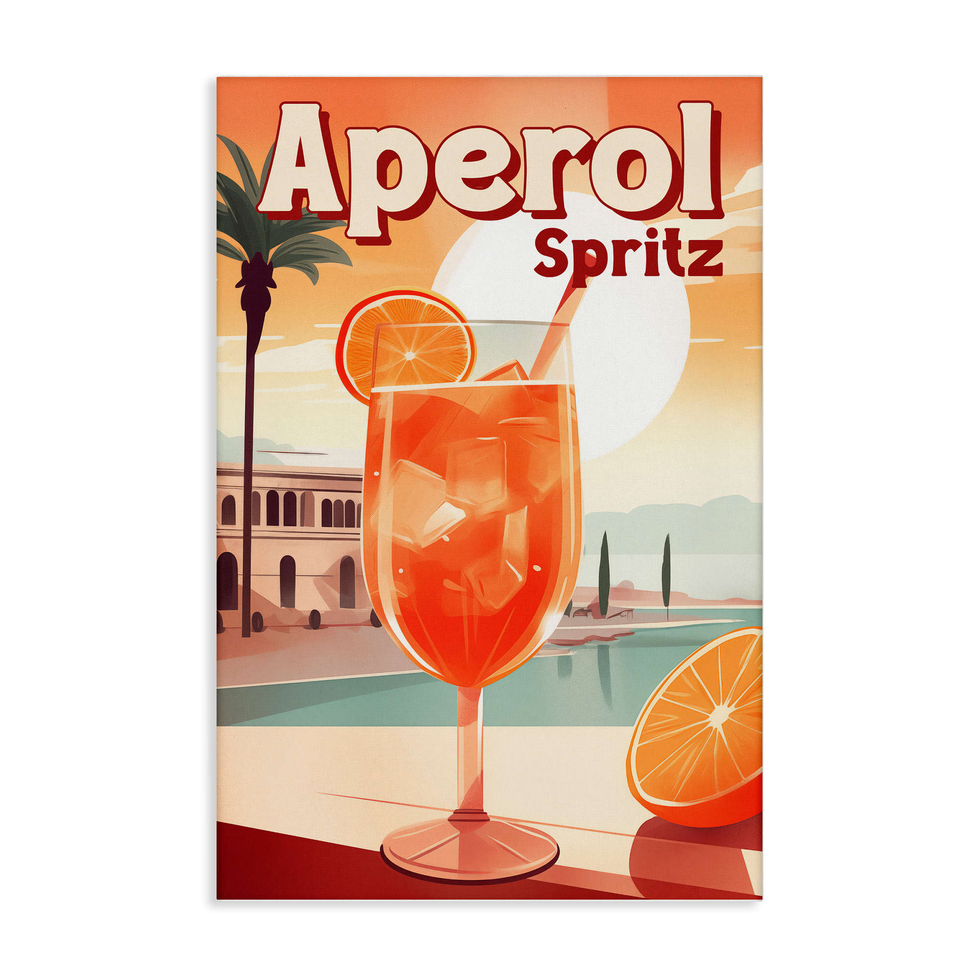 Stupell Industries BT-215-CN-24X36 Bright Tropical Aperol Spritz Canvas Wall Art By Andreas Magnusson 24 x 36