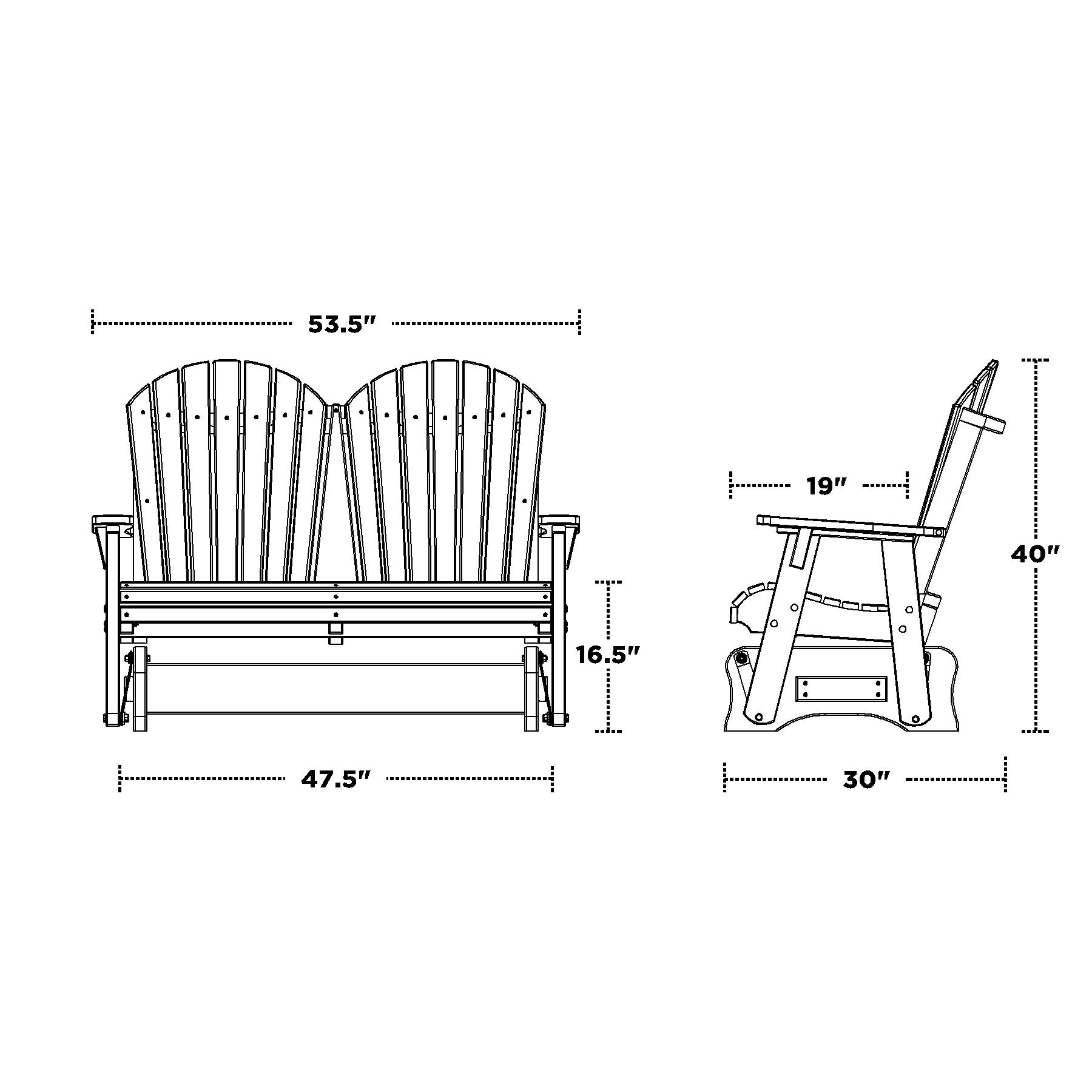 Wildridge Heritage 2person White Plastic Outdoor Glider in the Porch