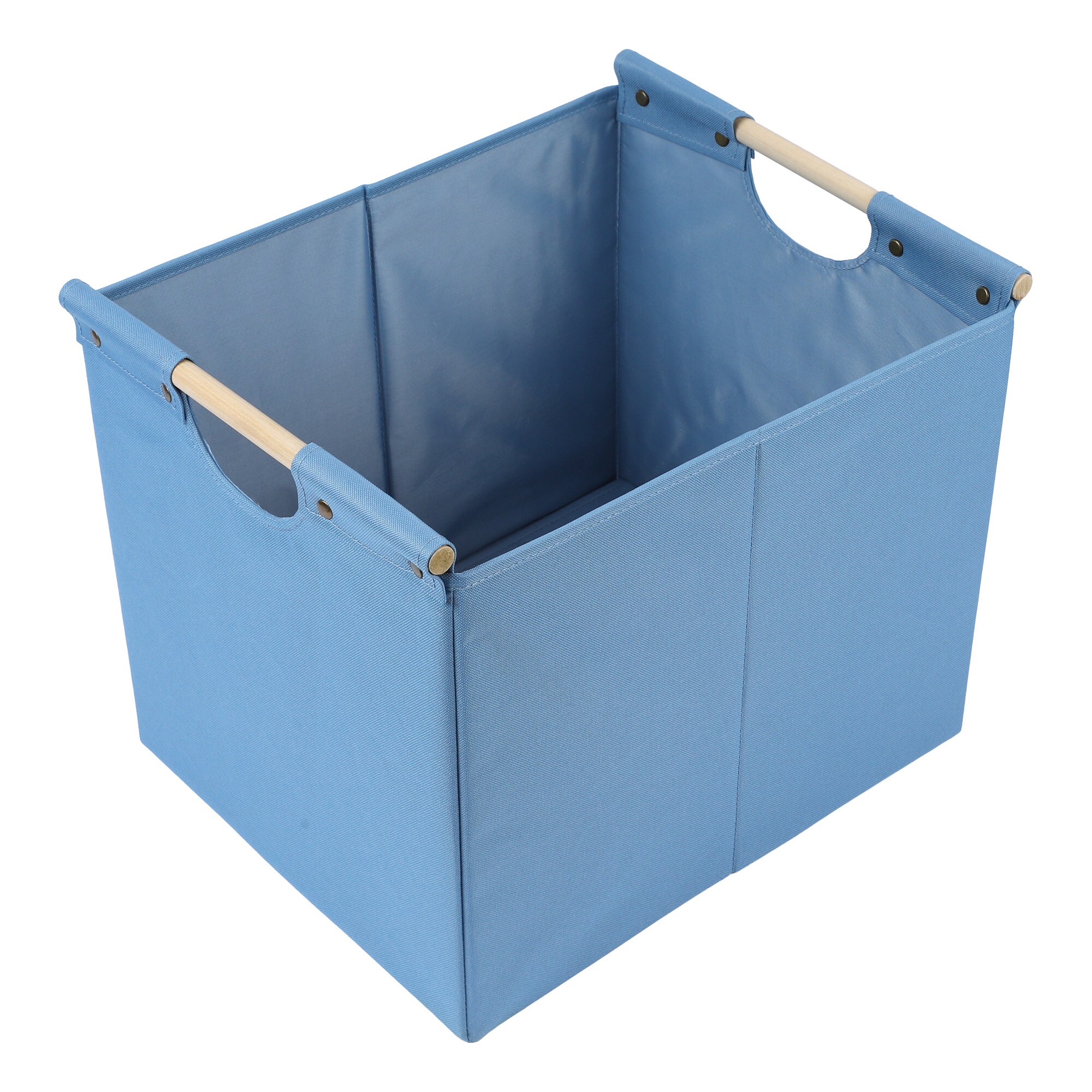 Unique Bargains Fabric Storage Bin with Wooden Handles and Base