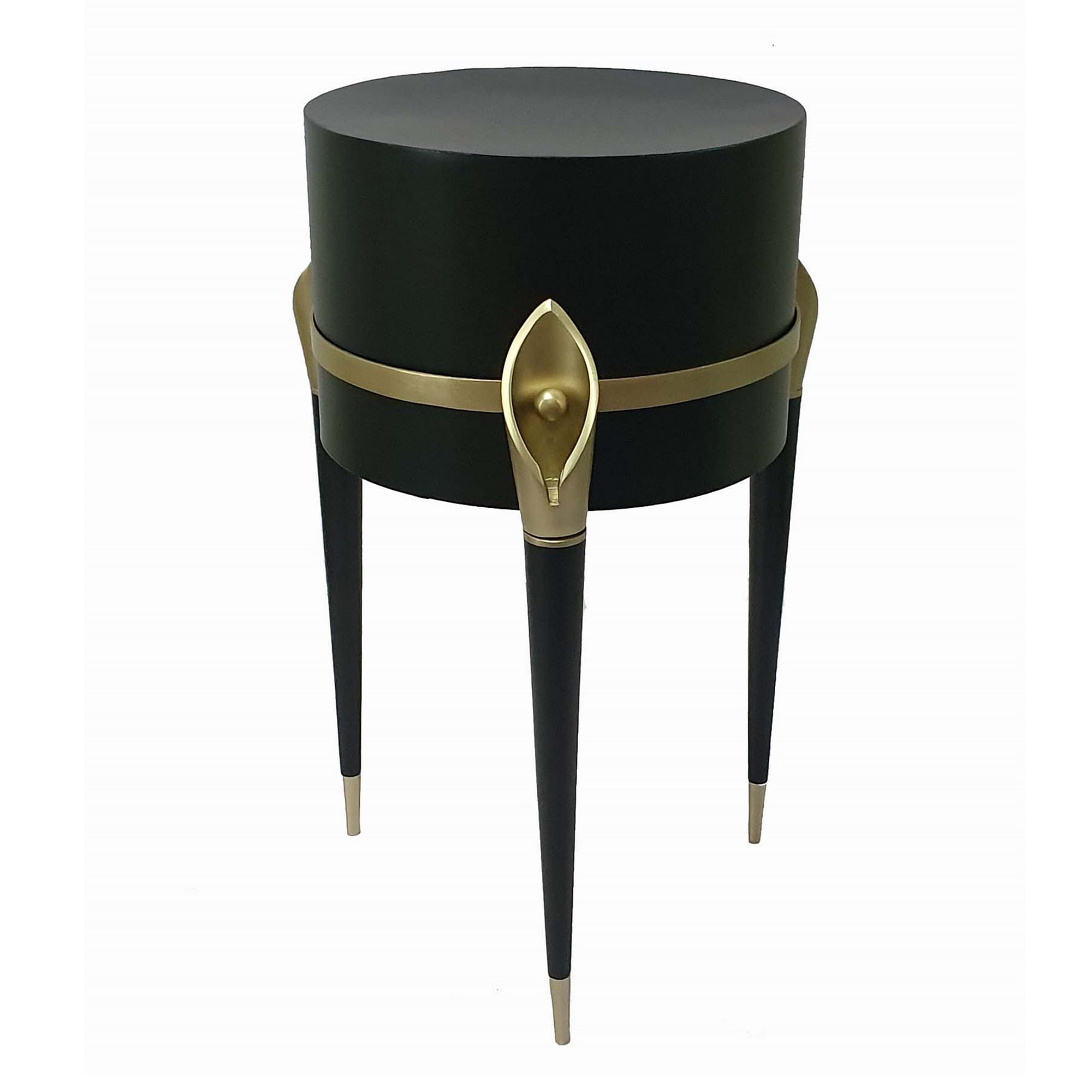 Benzara BM284747 Round 15.0-in W Medium Black Metal Indoor/Outdoor Planter