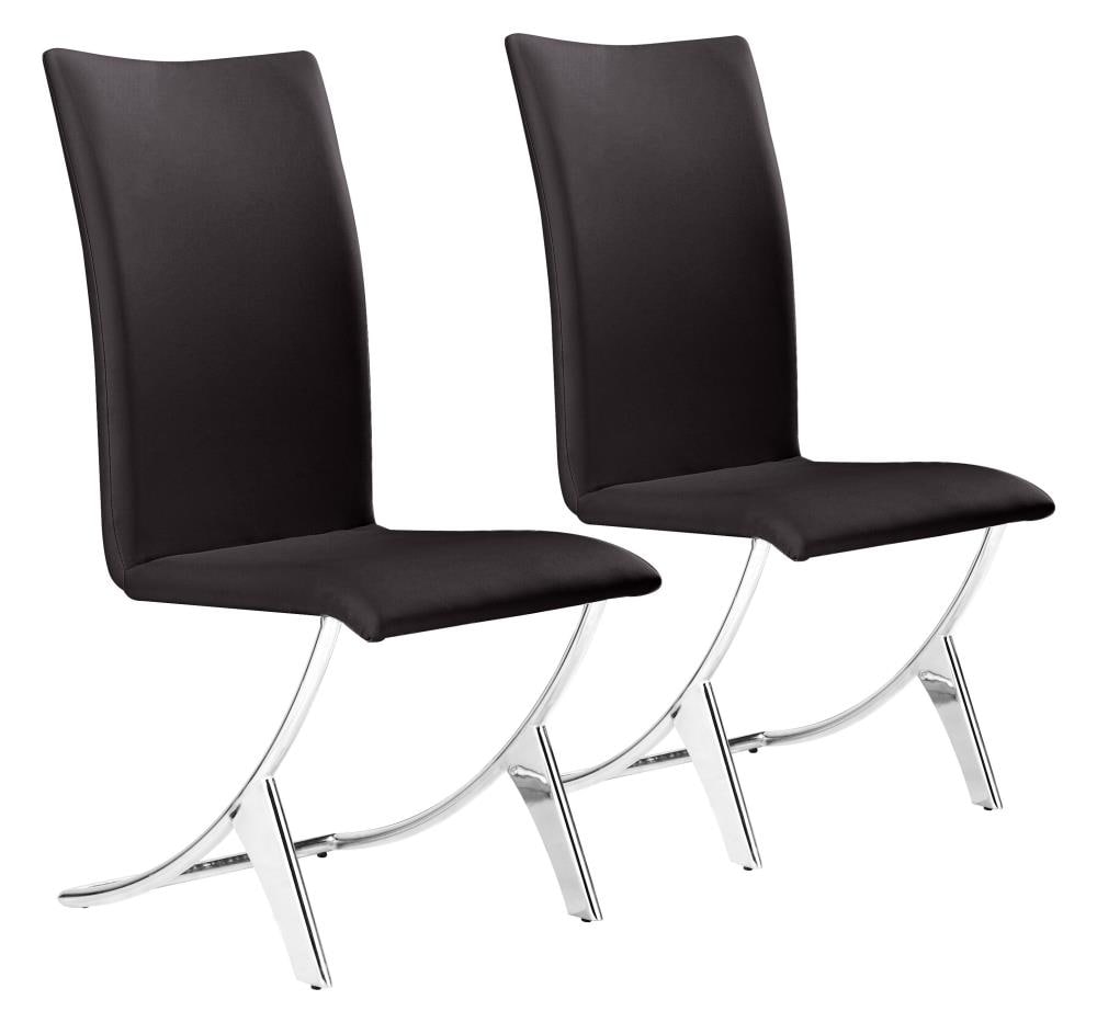 Zuo Modern 102103 Set of 2 Delfin Contemporary/Modern Faux Leather Upholstered Dining Side Chair (Metal Frame)