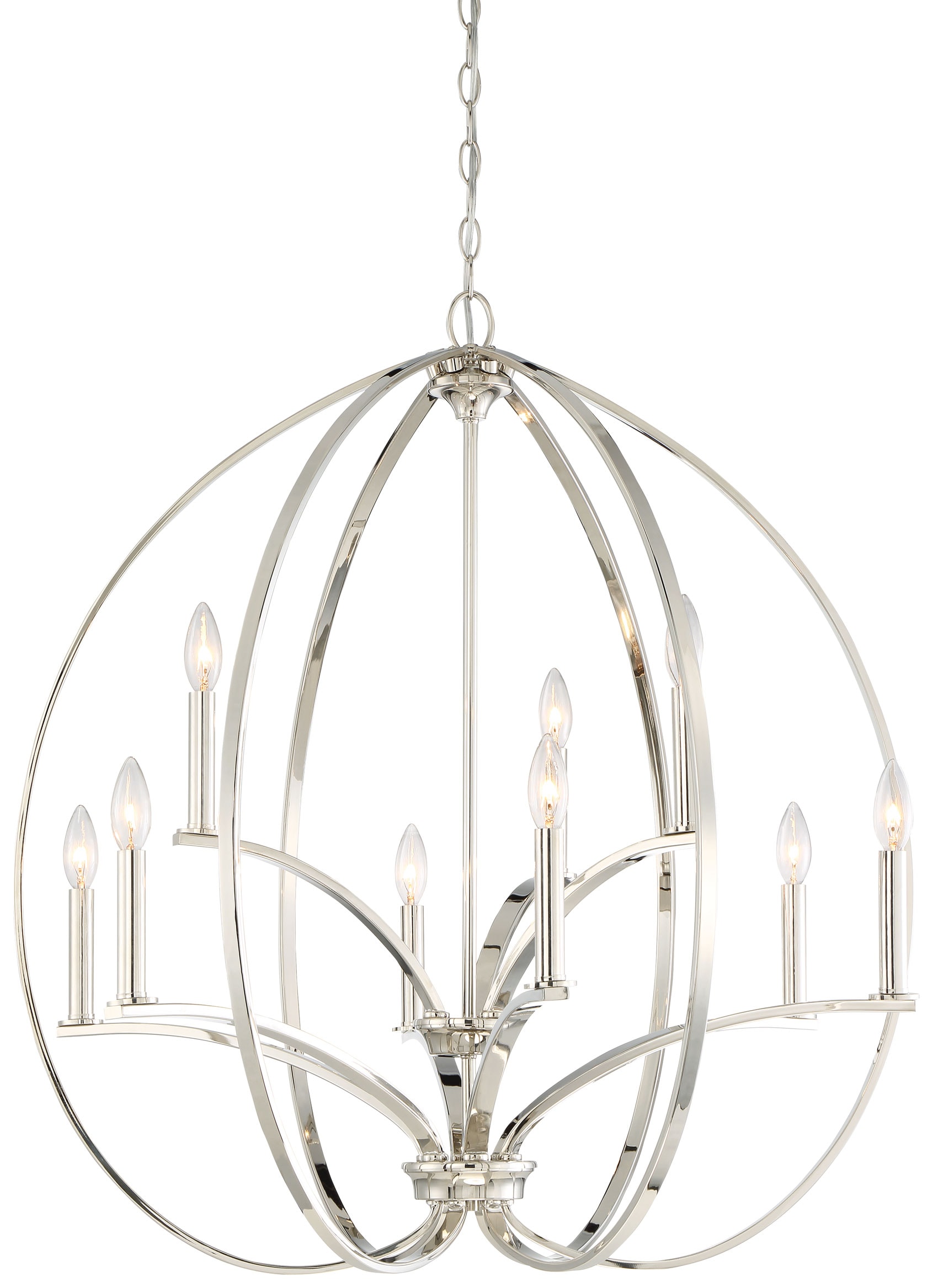 Minka Lavery Tilbury 9-Light Polished Nickel Transitional Cage ...