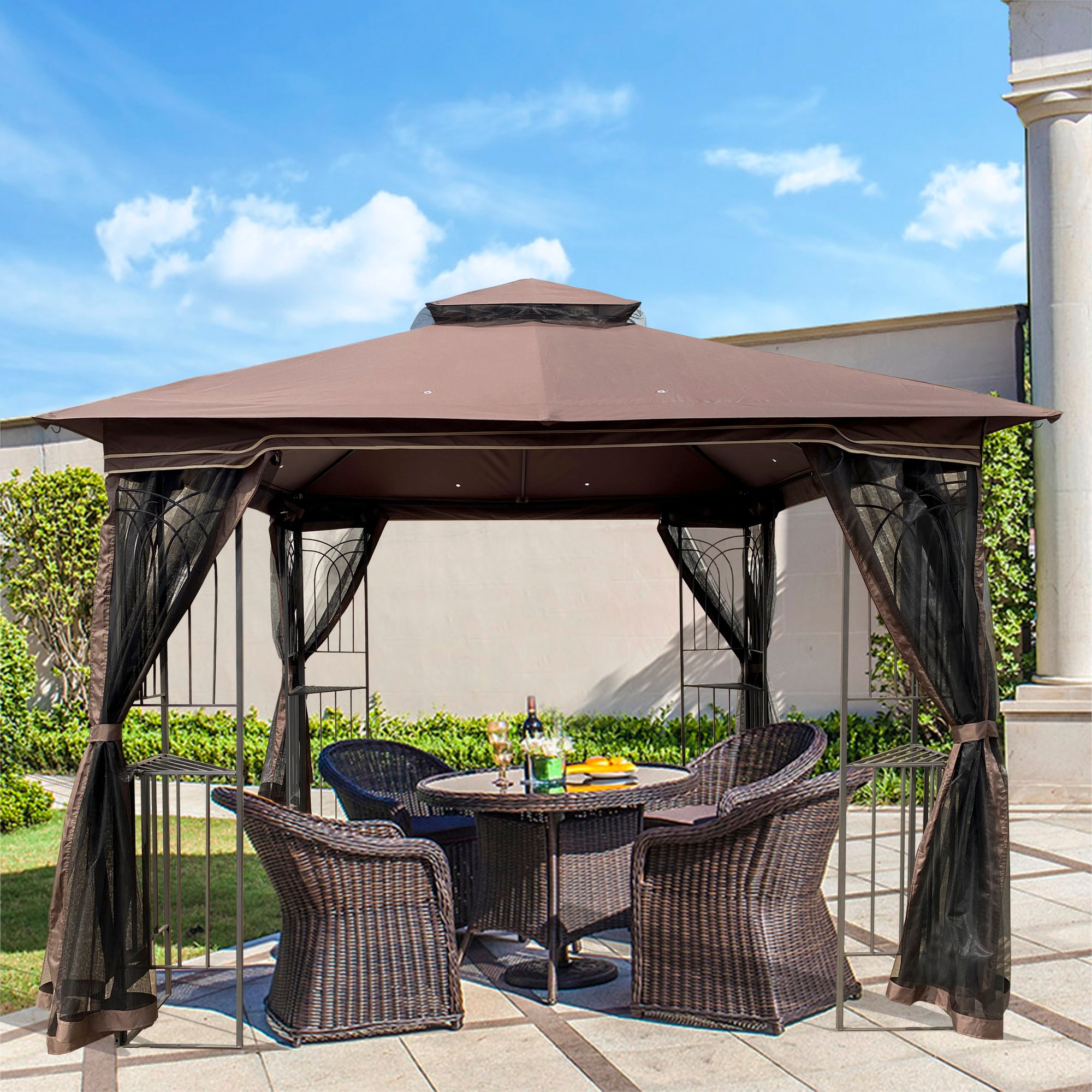 AHIOU HOME ZAAHG-40786PG Wood-Resin-Gazebos - View #3