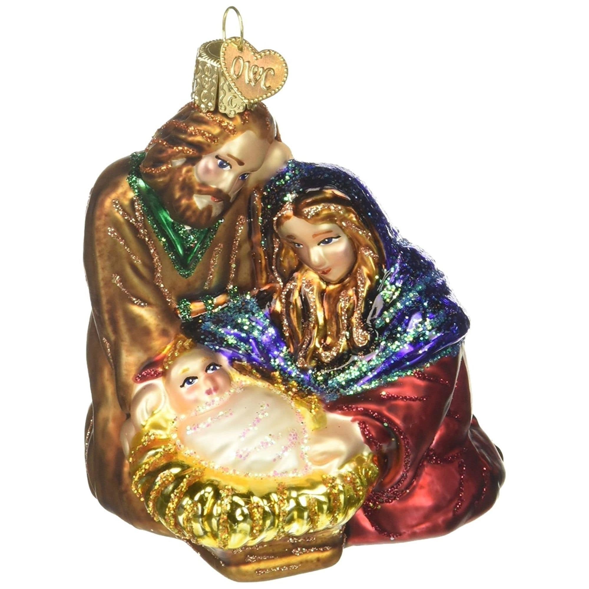 Old World Christmas 729343102072 Blown Glass Ornament for Christmas Tree - Holy Family