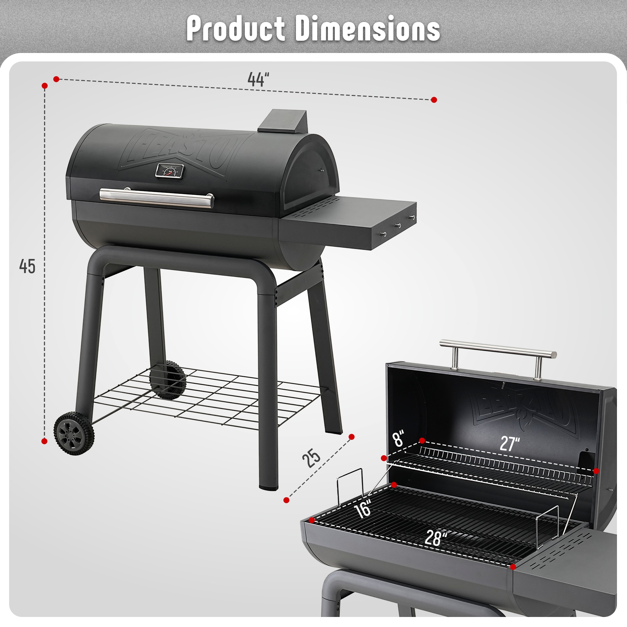 Feasto CG3019 Charcoal-Grills - View #2