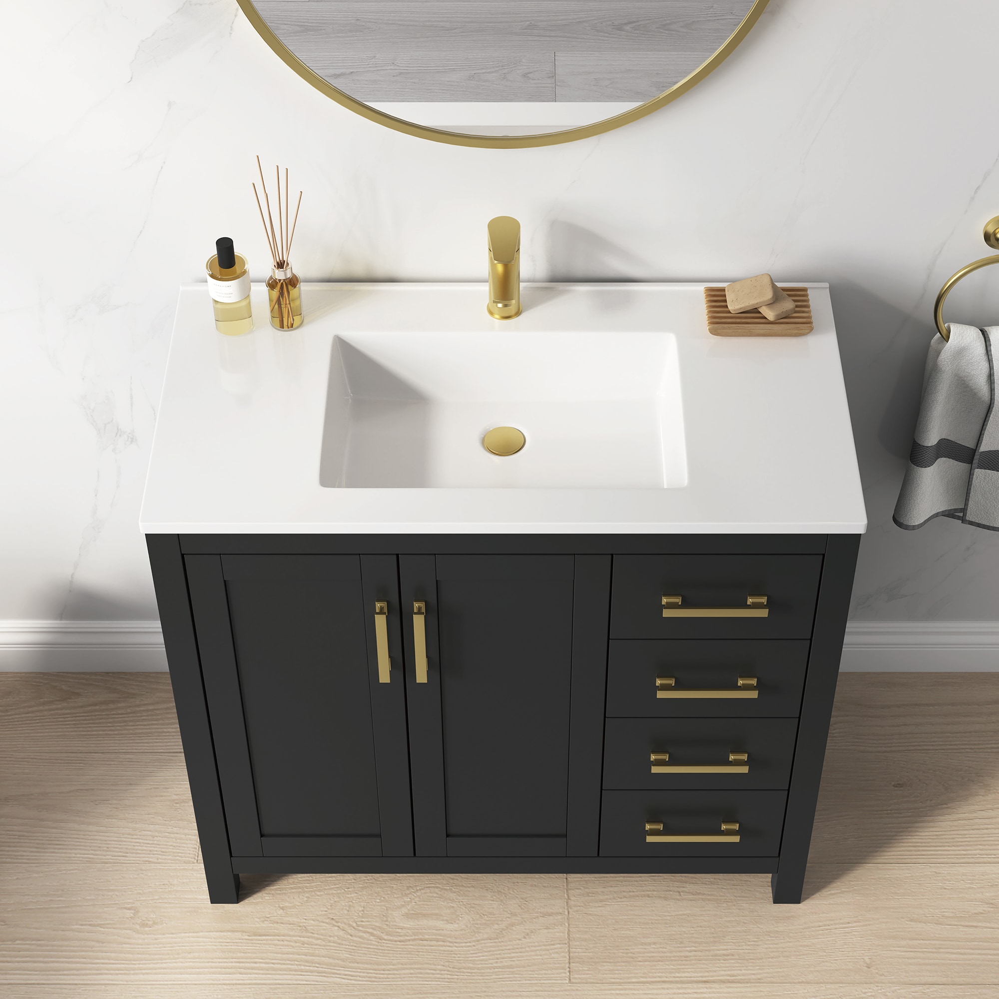 DELUXE LIVING V24033KD-36BK Bath-Vanity-Combo - View #5