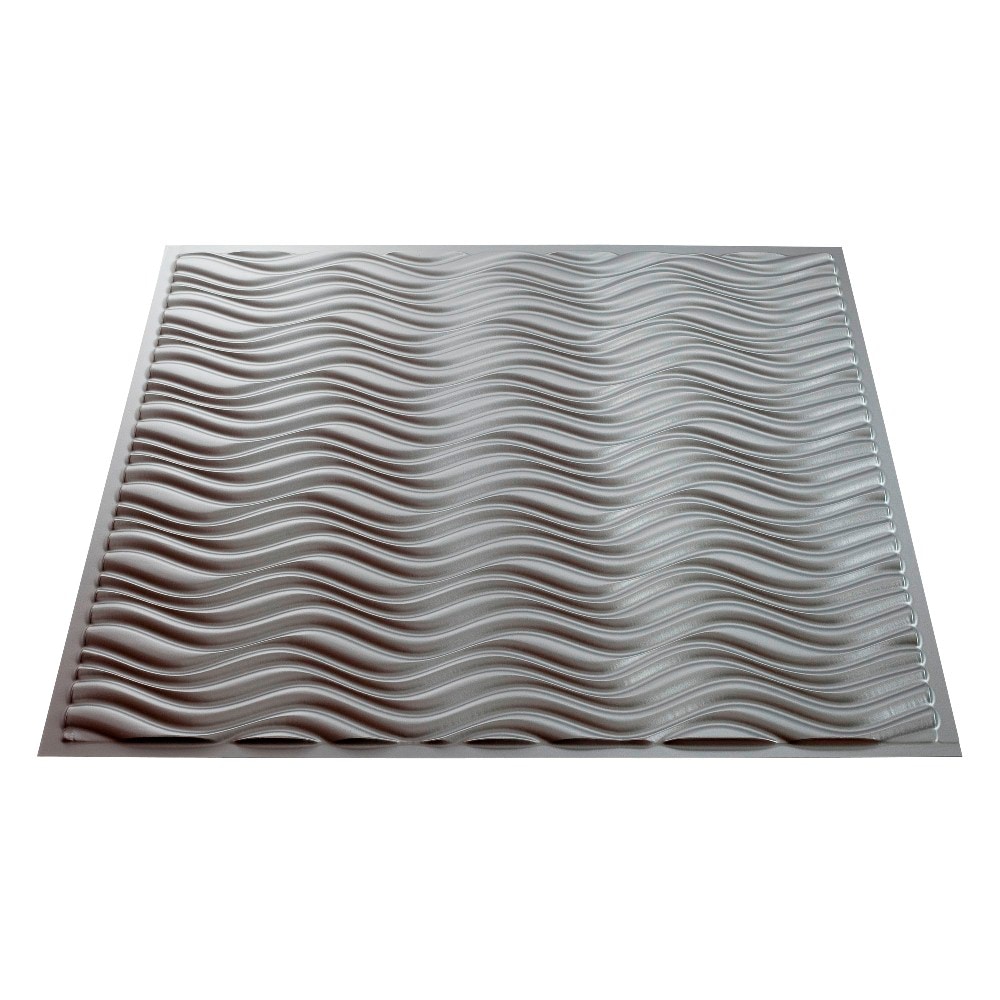 Fasade L76-09 24-in x 24-in Current Argent Silver PVC Drop Ceiling Tile (1-Pack, 4-sq ft / Case)