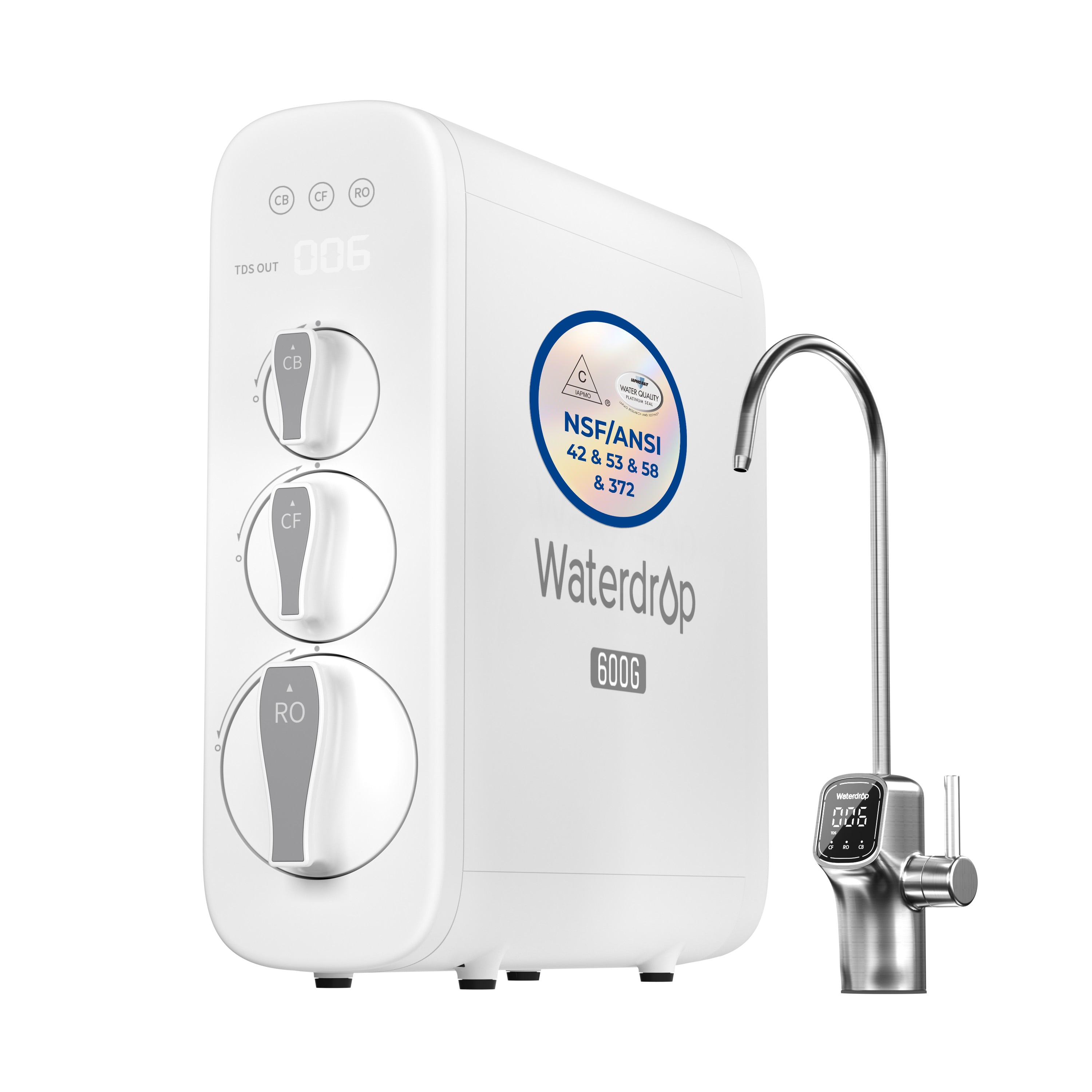 Waterdrop BL-WD-G3P600 Reverse Osmosis Filtration Systems 7-stage Multi-method Reverse Osmosis Filtration System