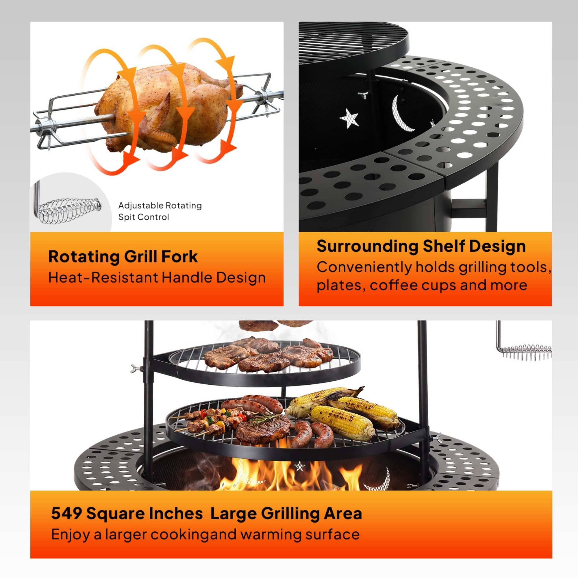 Wudkey L4-ZL5H1H Charcoal-Grills - View #4