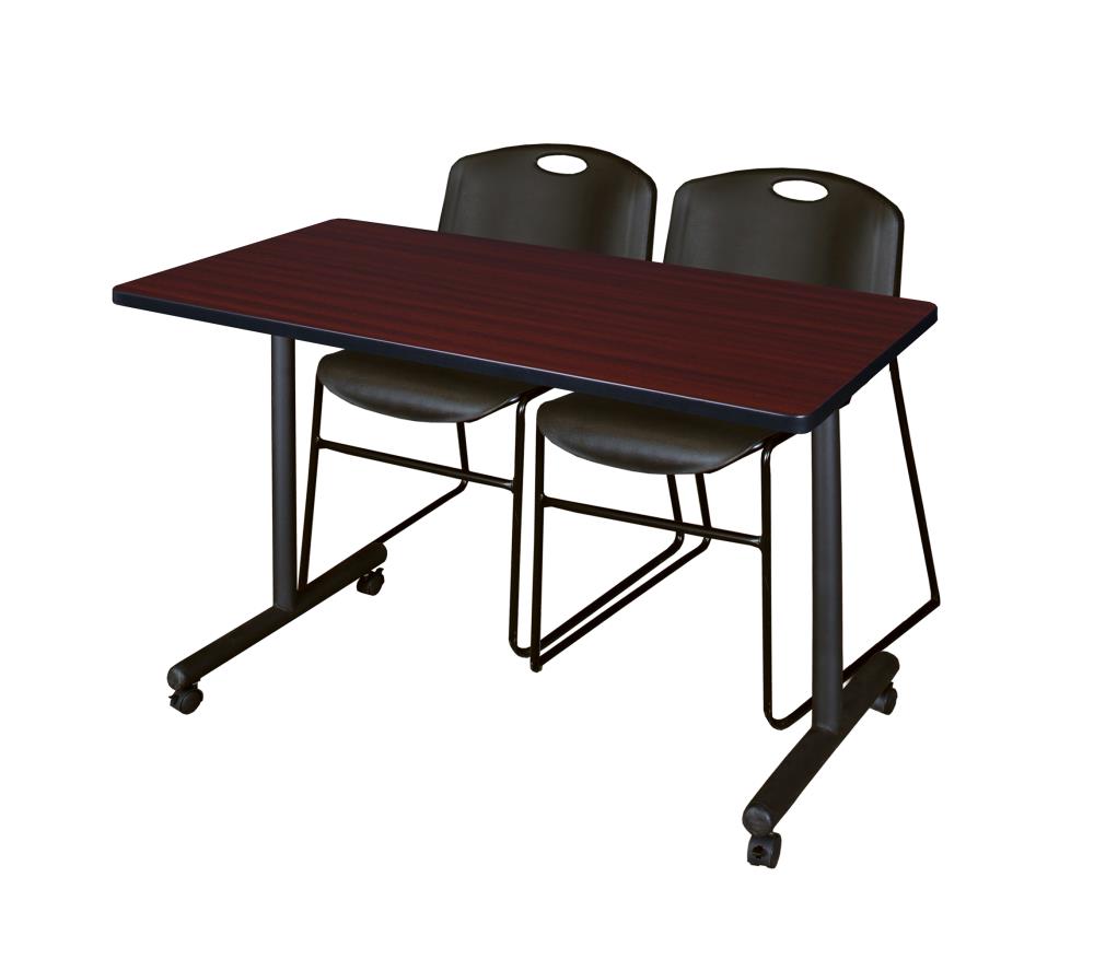 Regency MKTRCC4824MH44BK Training Brown 4-Person Training Table (48-in W x 29-in H)