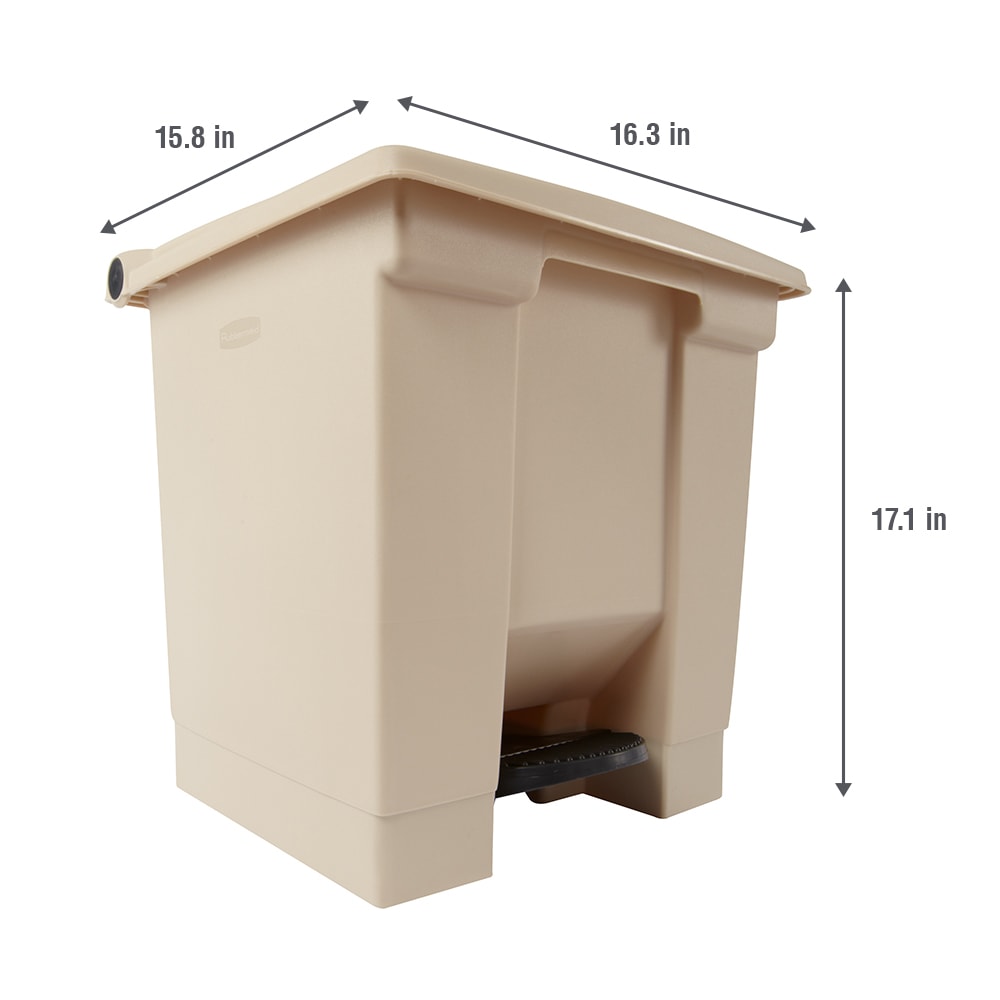 Rubbermaid Commercial Products Legacy 23-Gallons Beige Plastic Kitchen Trash  Can with Lid in the Trash Cans department at