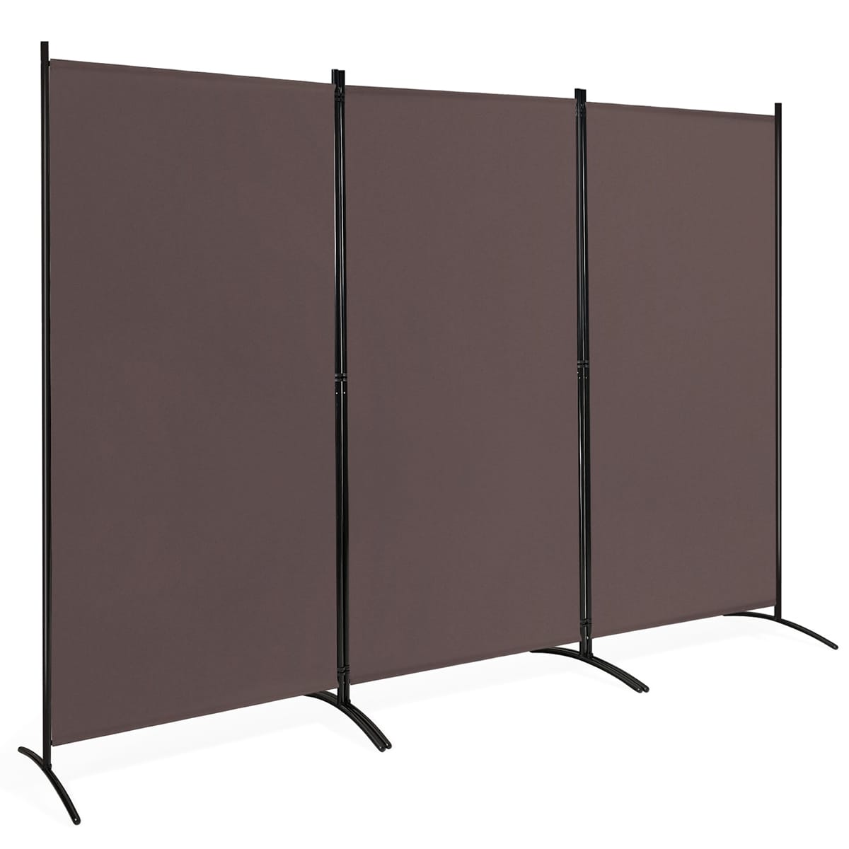 Costway CSHY000899 3-Panel Room Divider Folding Privacy Partition Screen for Office Room Brown
