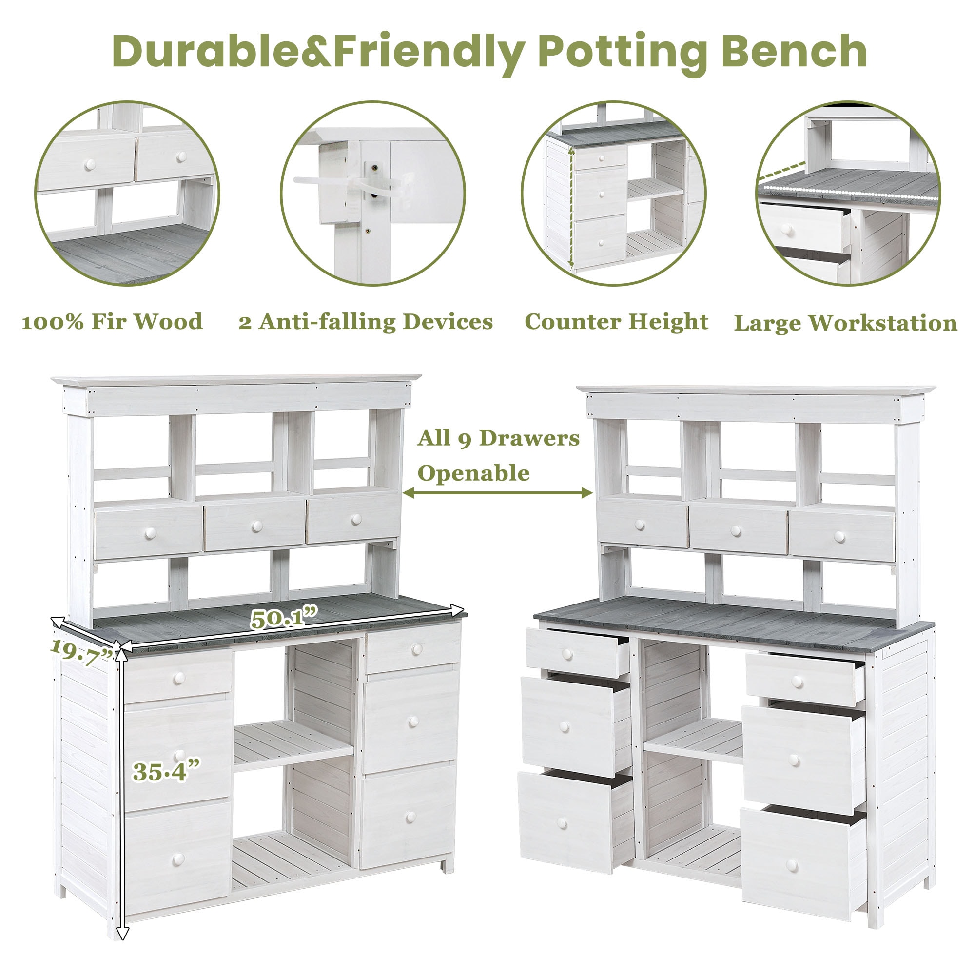Kahomvis TOP-QPT2-8AE Potting-Benches - View #6