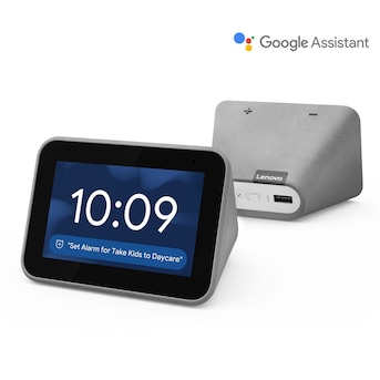 Lenovo Smart Clock Voice Assistant Screen Display Smart Hub in Grey in the  Smart Speakers & Displays department at 