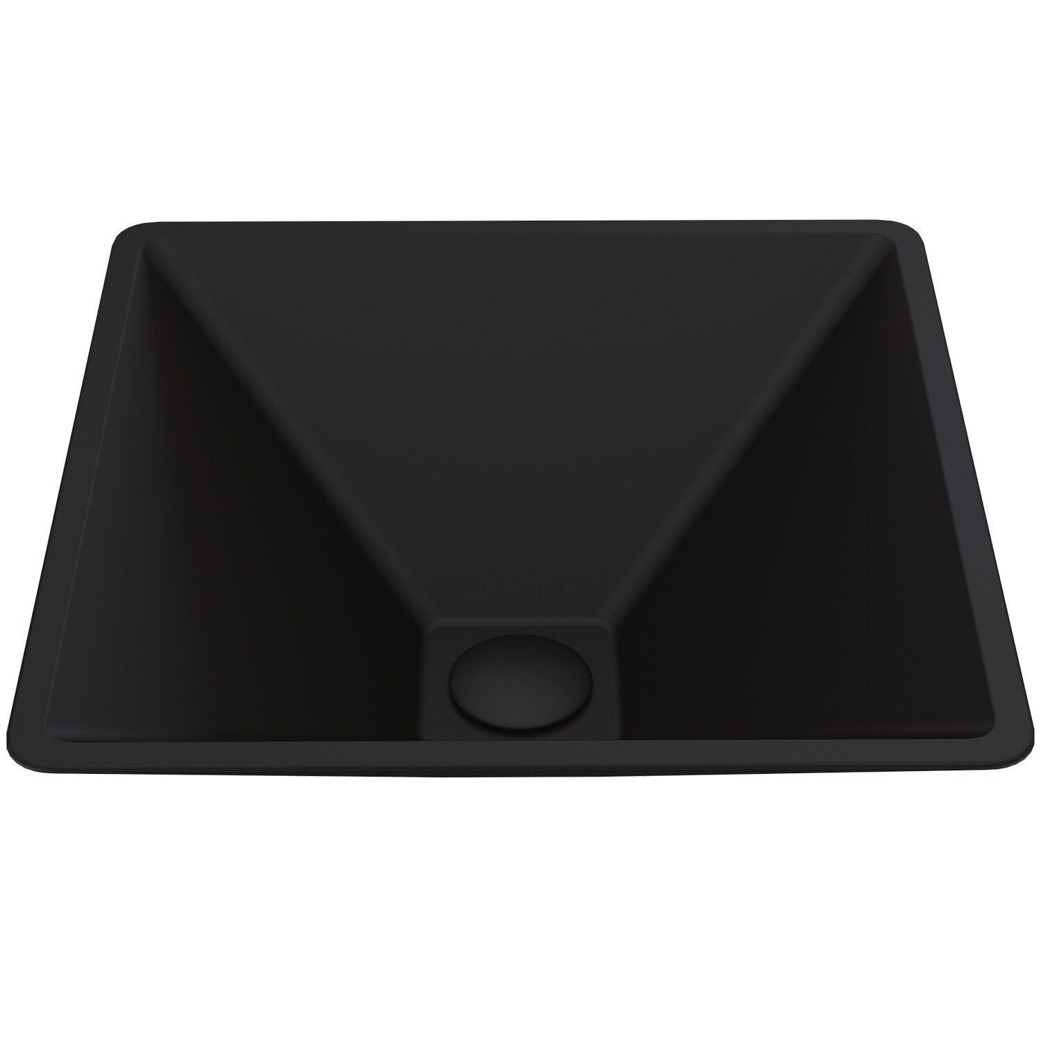 Black Serato Square MatteShell Glass Bathroom Vessel Sink