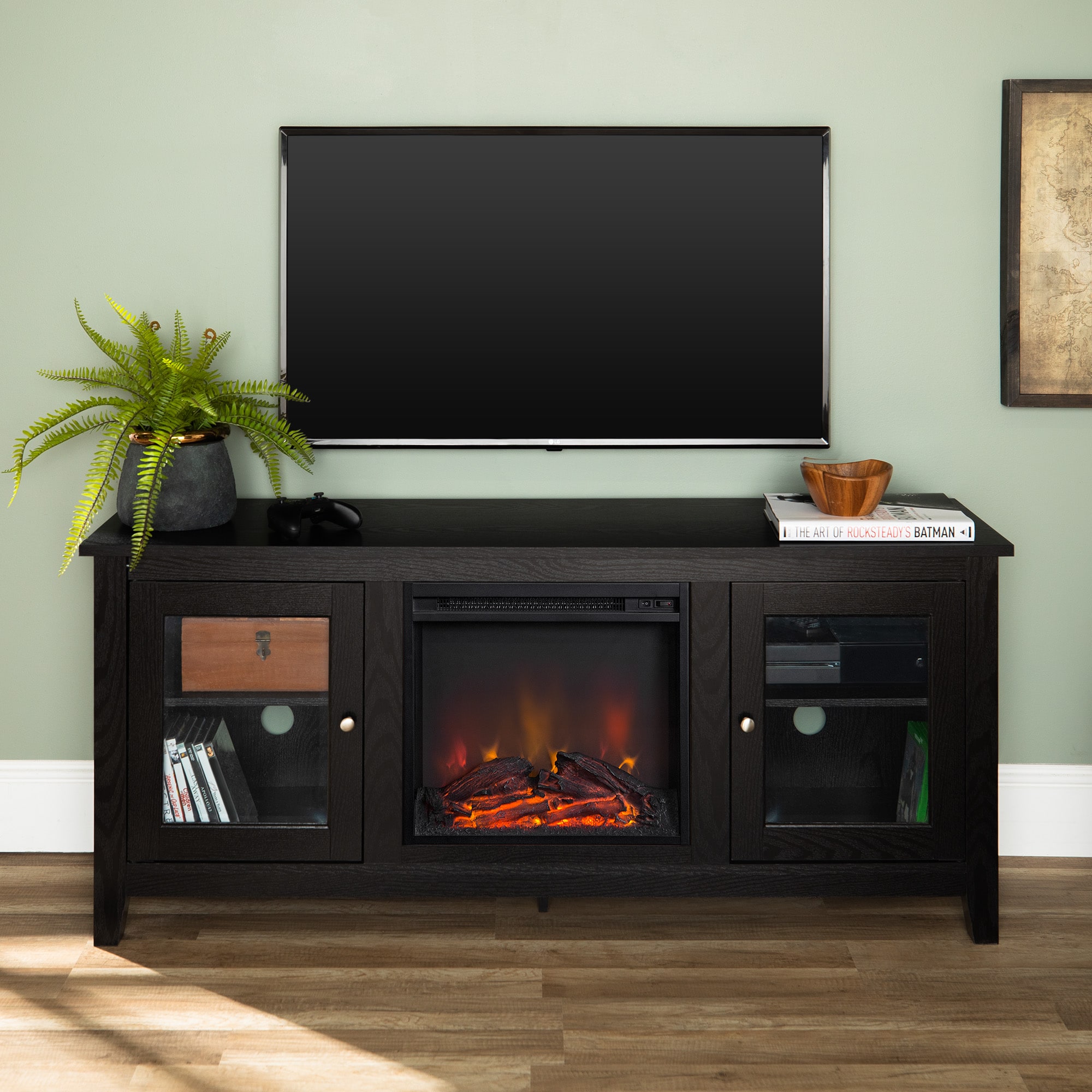 Walker Edison W58FP4DWBL Electric-Fireplaces - View #2