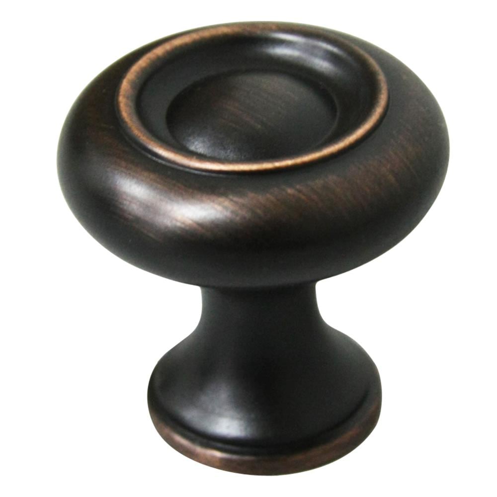 allen + roth 1.26-in Aged Bronze Round Transitional Cabinet Knob in the ...