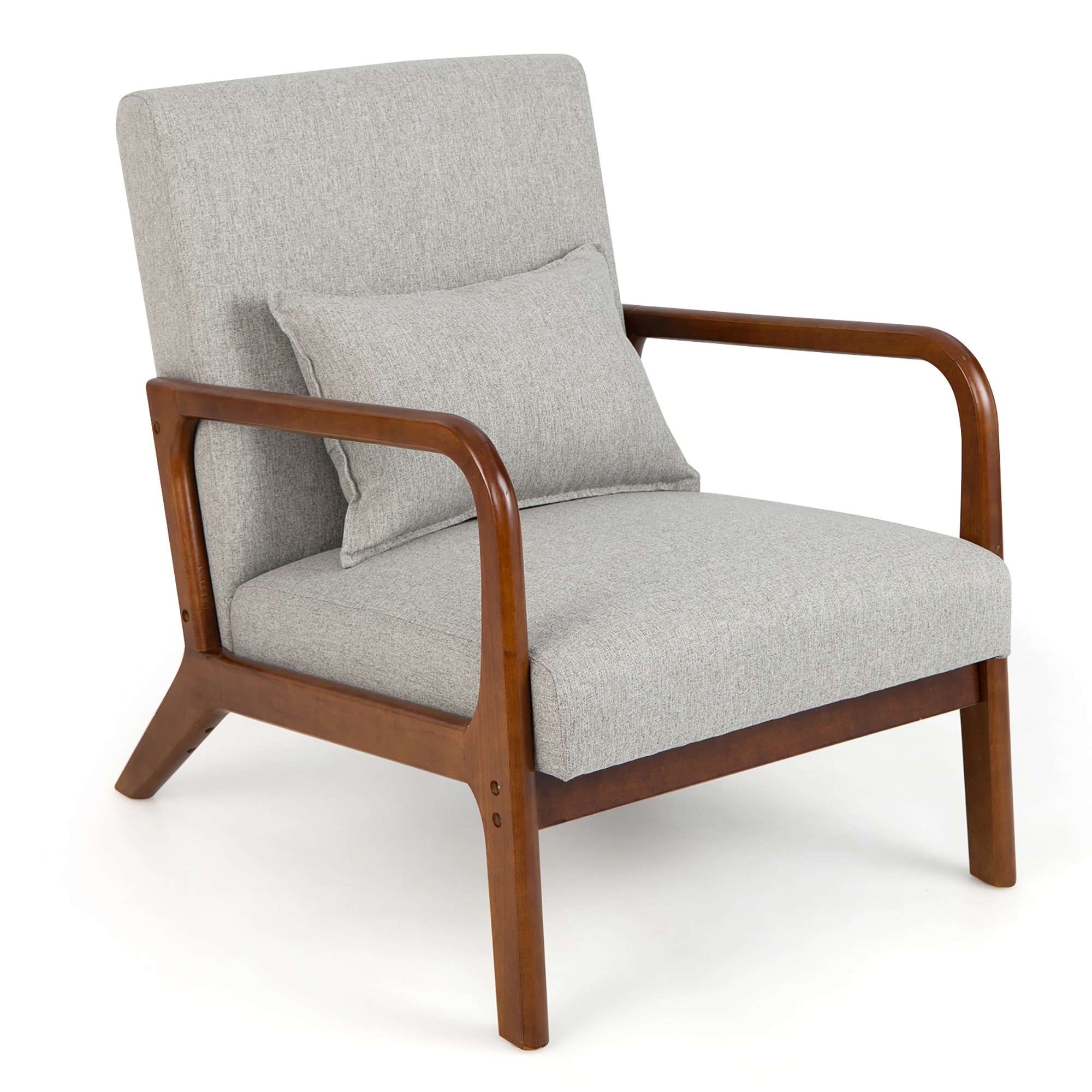 Costway - 25.5-in W Modern Gray Accent Armchair