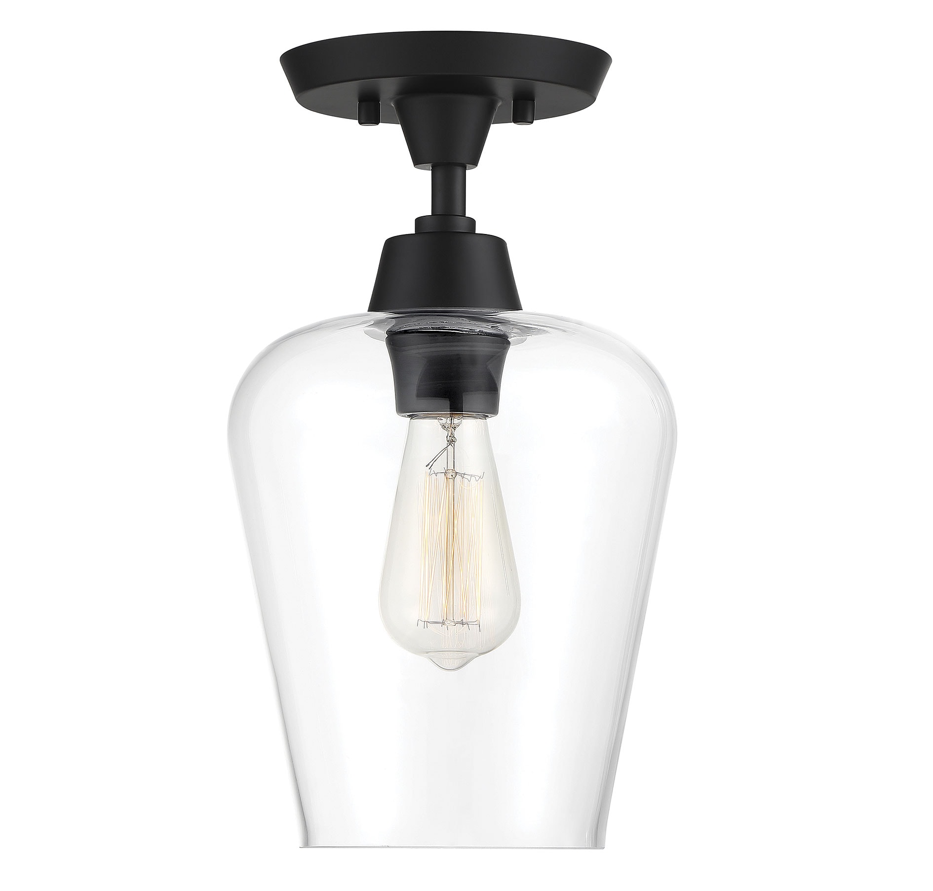 Savoy House Essentials 6-4037-1-BK Octave 1 -Light 8-in Matte Black Semi Flush Mount Light