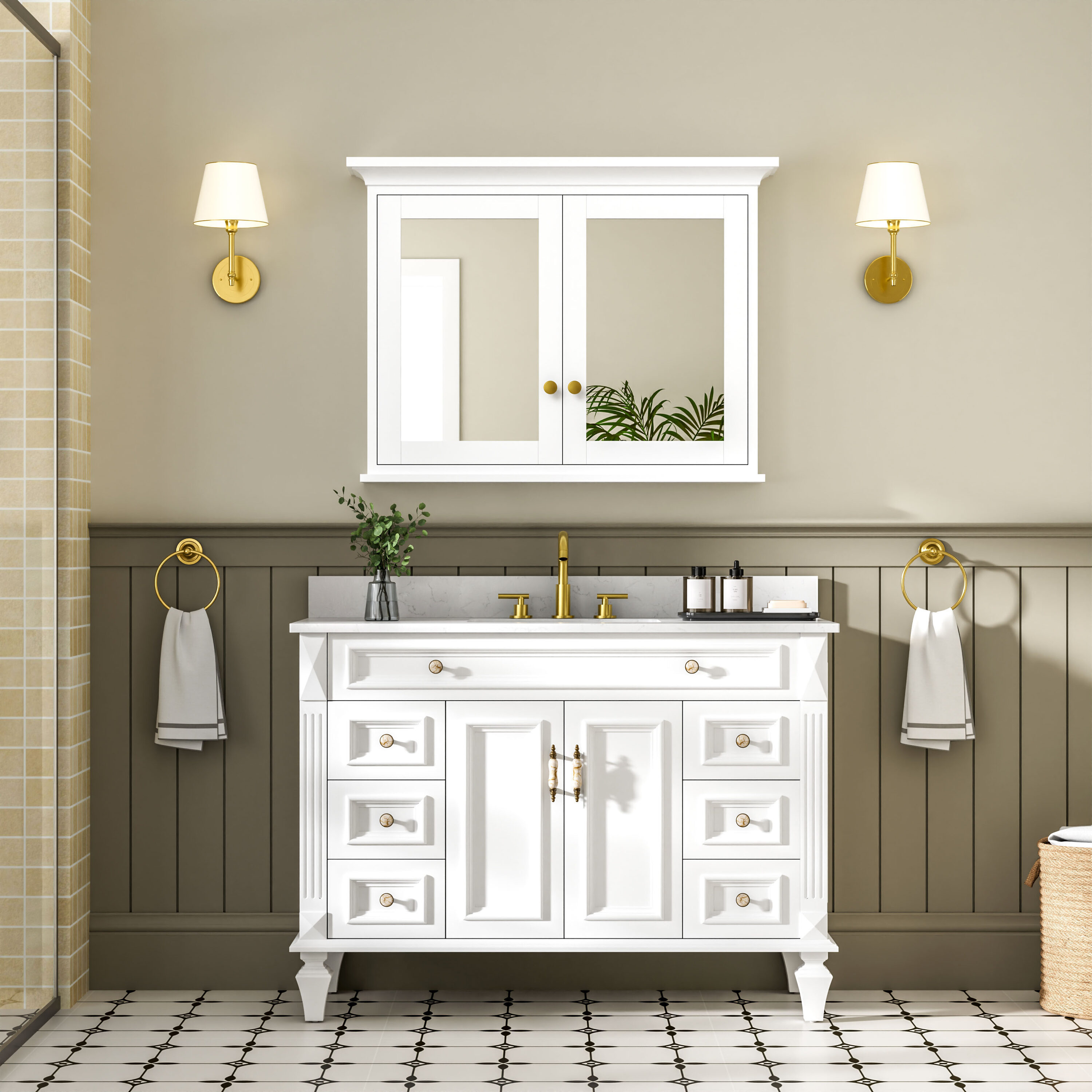 CALVON WMBFL36W Bathroom-Medicine-Cabinets - View #6