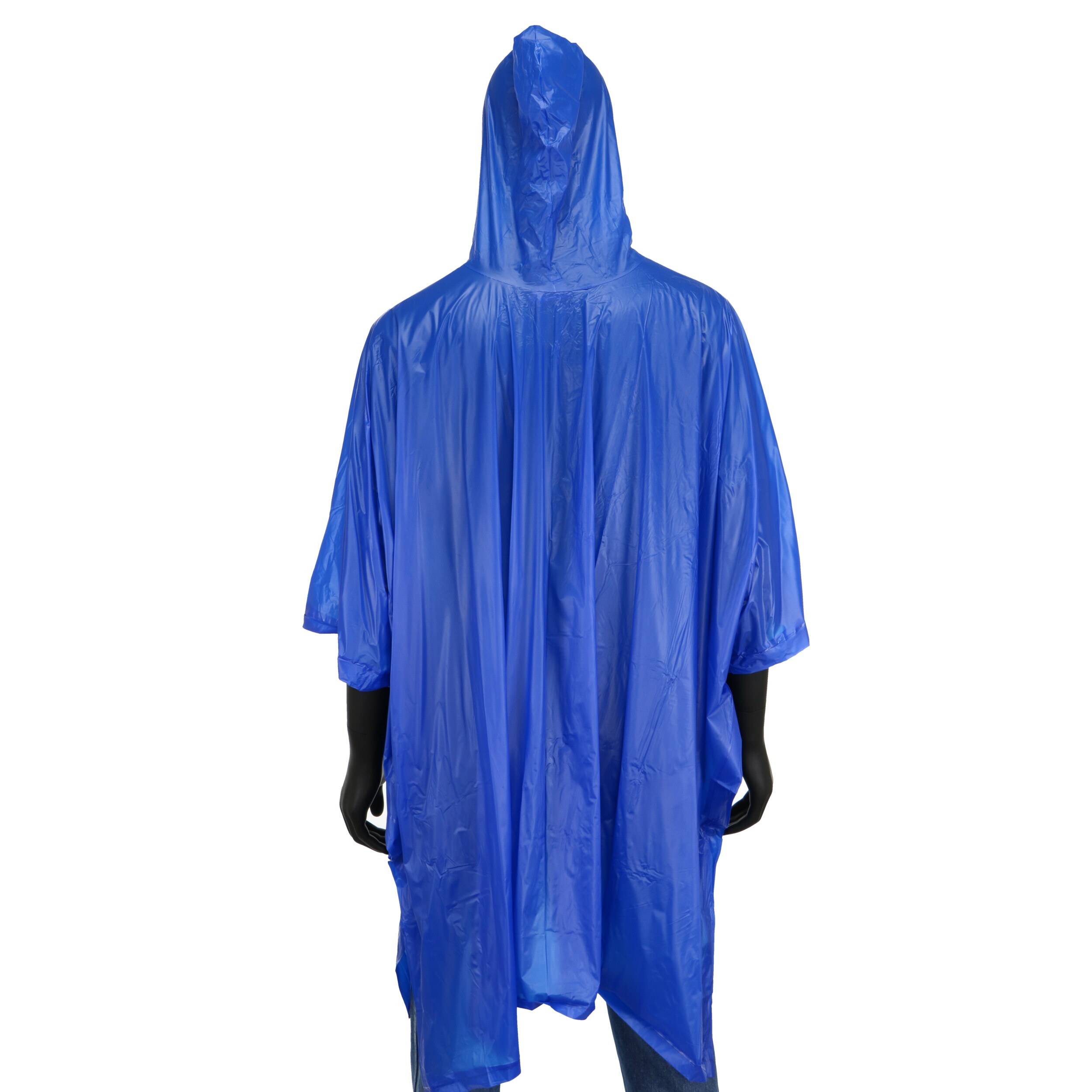 Safety Works Adult Unisex Blue Hooded Poncho (One Size Fits All) in the ...
