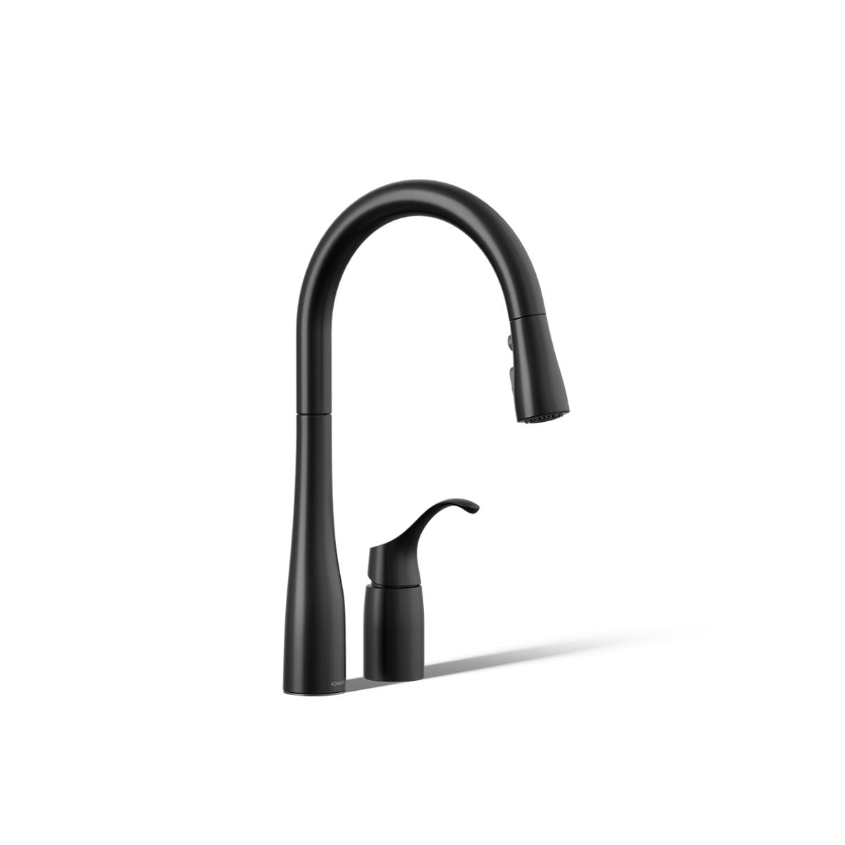 KOHLER 647-BL Simplice Matte Black Single Handle Deck-mount Pull-down Kitchen Faucet with Sprayer