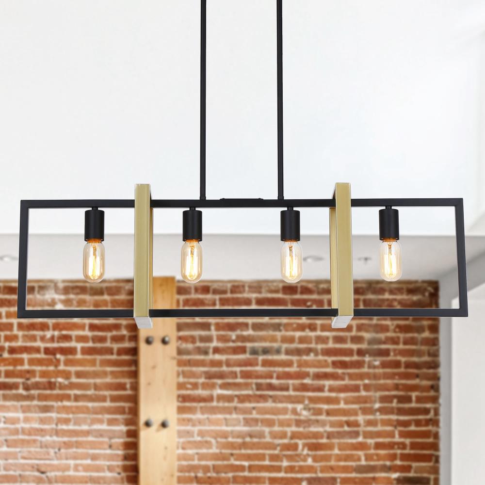 Parrot Uncle 4-Light Matte Black Farmhouse Dry Rated Chandelier in the  Chandeliers department at