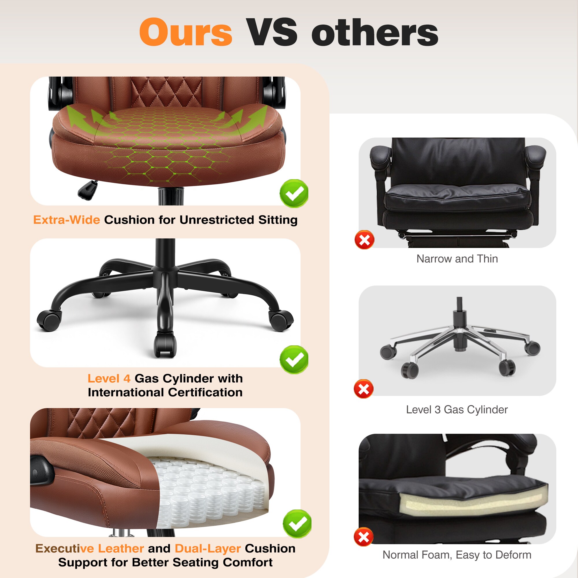 KERDOM KD-688-BROWN Office-Chairs - View #5