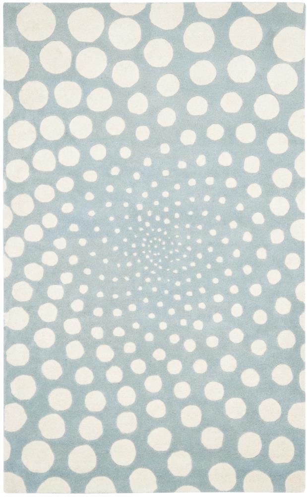 Safavieh SOH766A-5 Soho Centar 5 x 8 (ft) Tufted Wool Blue/Ivory Rectangular Indoor Abstract Area rug