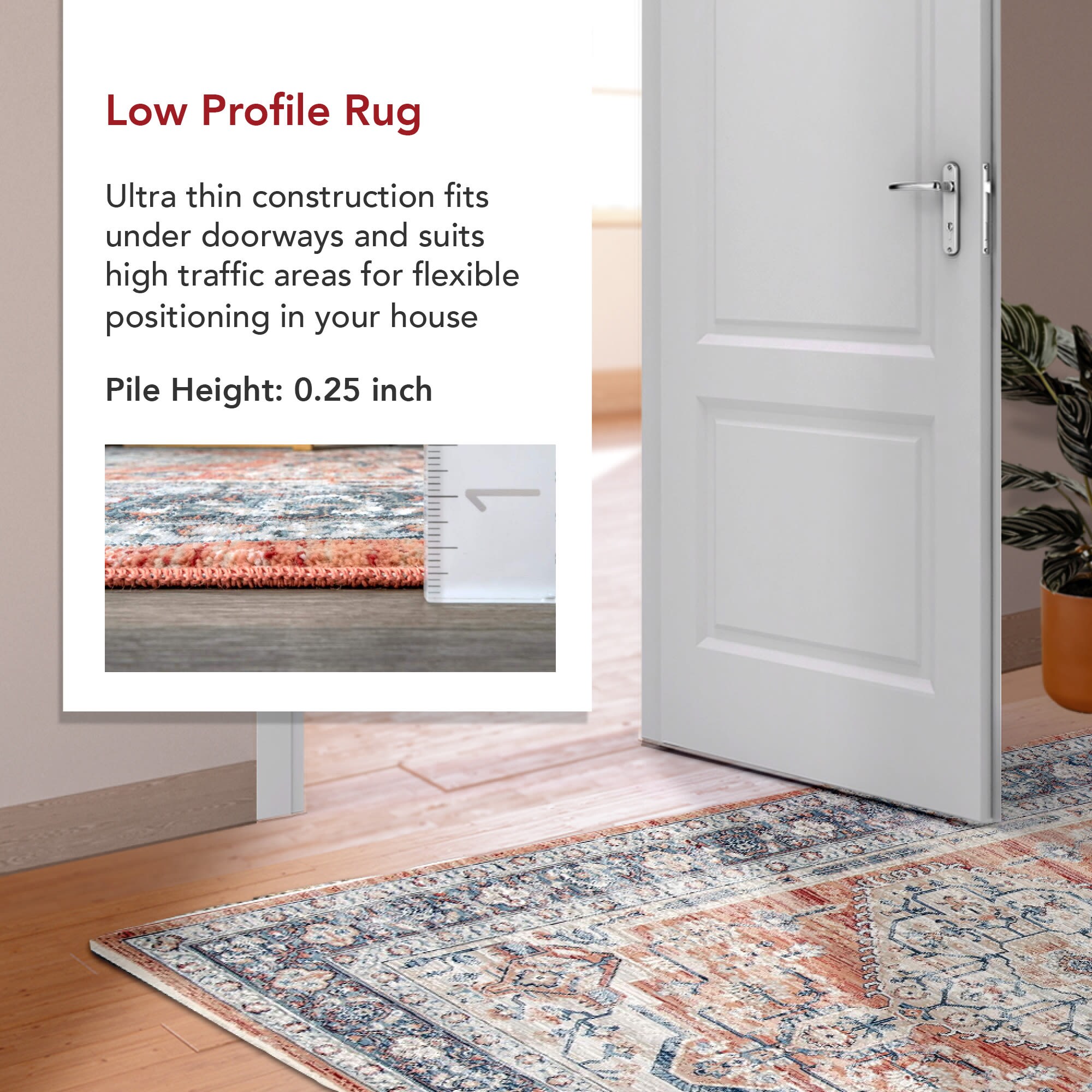 Reversible Orange Medallion 4' x 6' Synthetic Area Rug