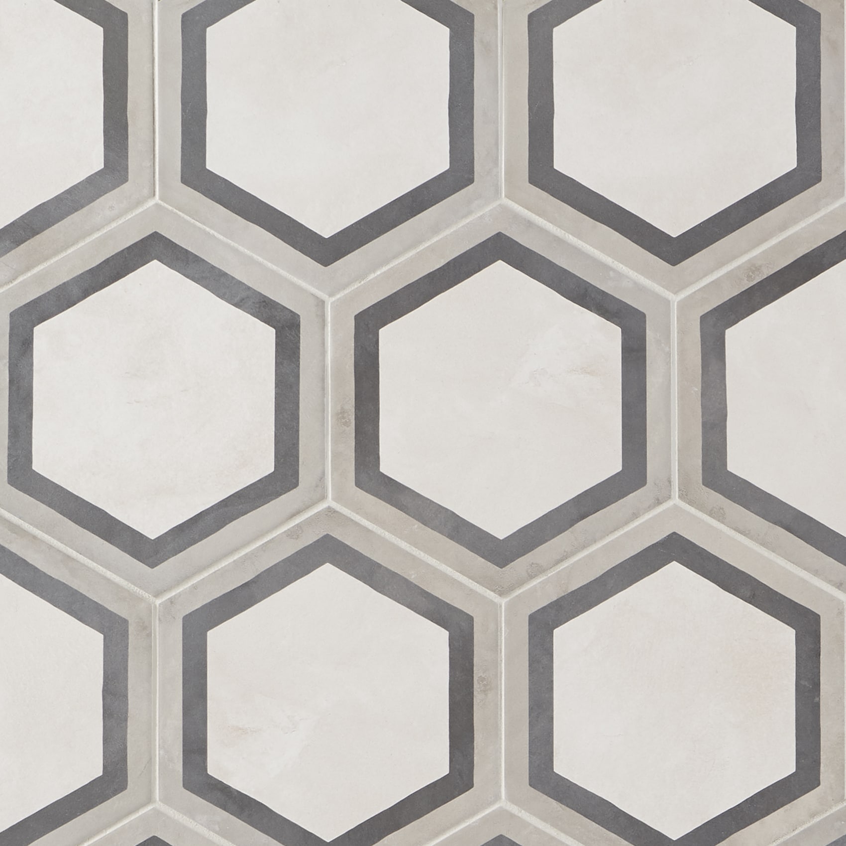 Artmore Tile EXT3RD107127 Storm Hex Deco Sabbia Charcoal 8-in x 10-in Matte Porcelain Encaustic Hexagon Standard Floor and Wall Tile ( 12.66-sq ft Carton )