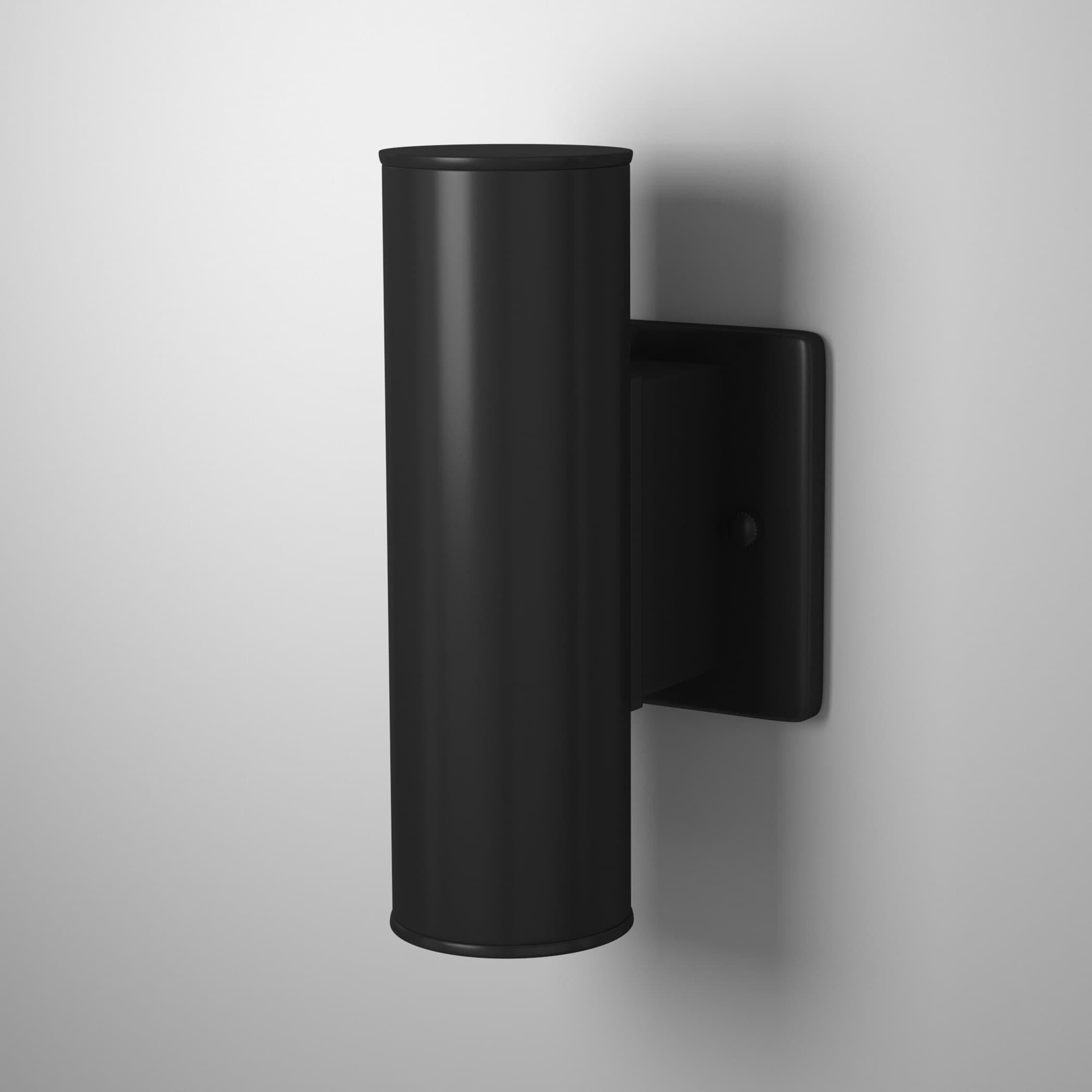 Riga Sleek Matte Black Cylinder Outdoor Wall Light