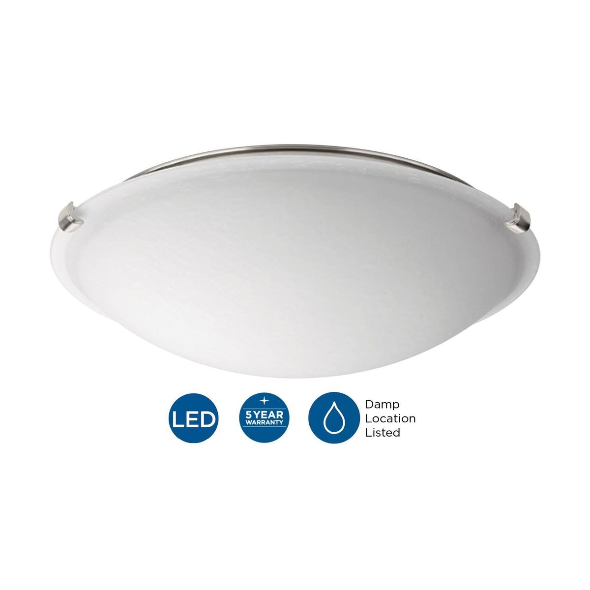 Brushed Nickel 16" LED Dome Flush Mount Light