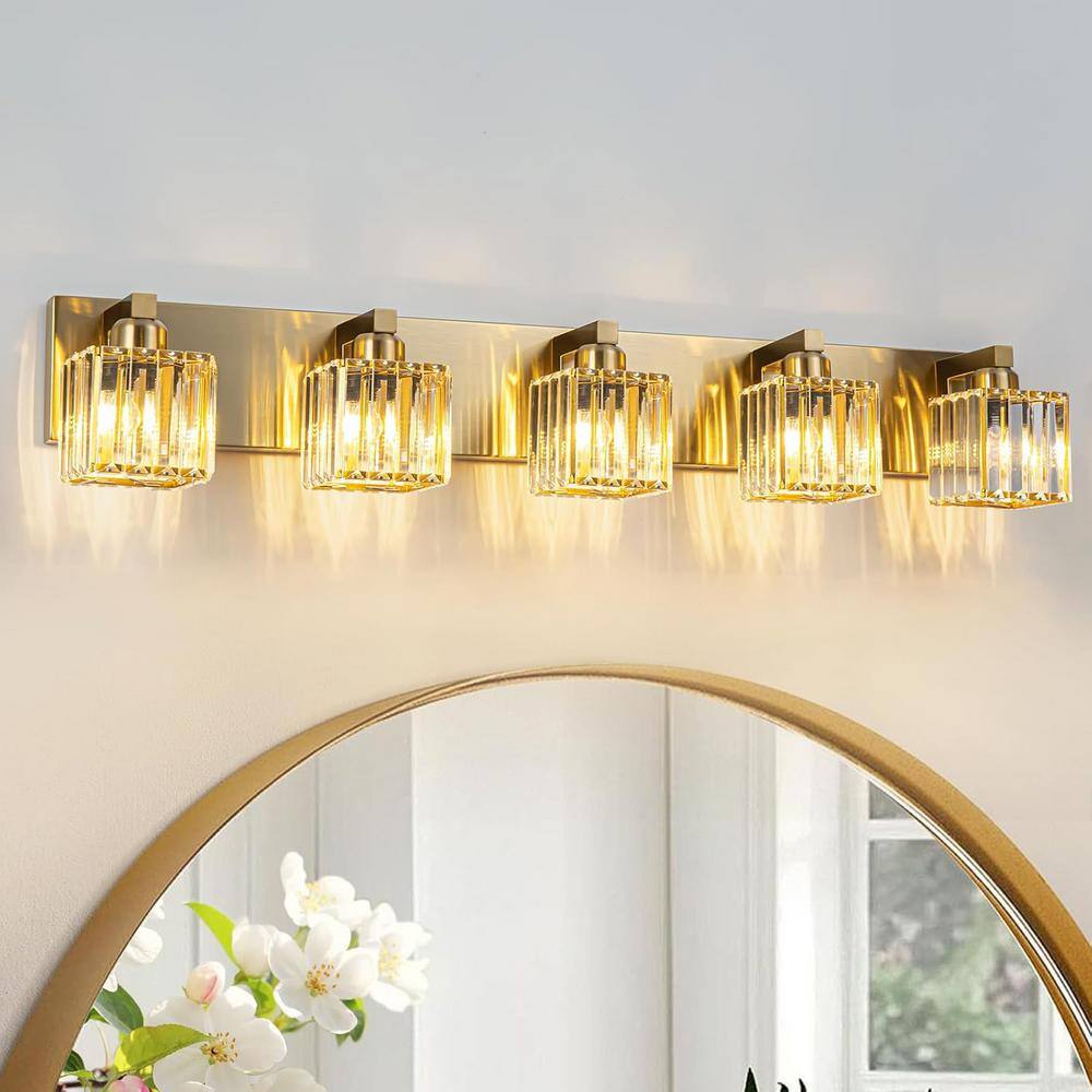 EDISLIVE Y81010000057118 35.4-in 5 -Light Gold Modern/contemporary Vanity light
