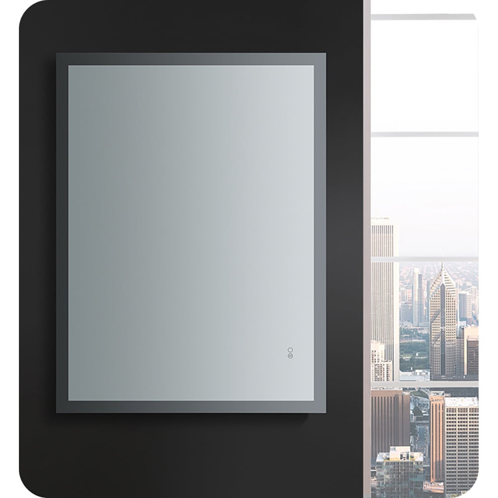 Sleek 48"x36" Frameless Bathroom Vanity Mirror with LED Halo & Fog-Free Technology