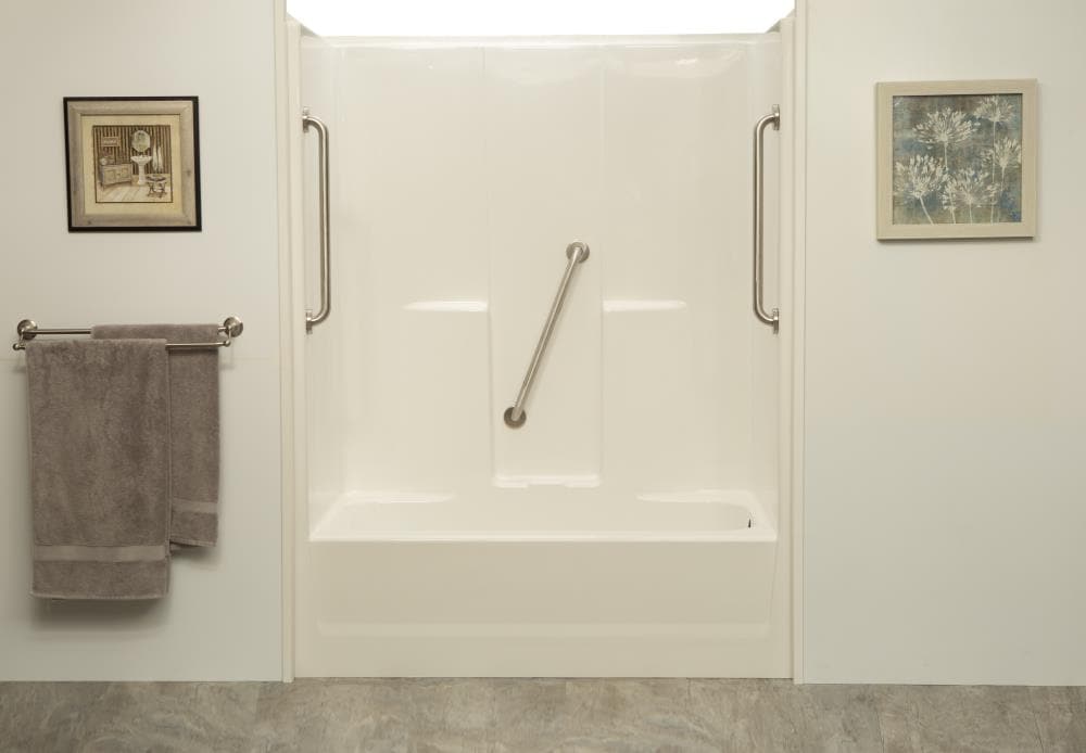 Laurel Mountain Cheriton 32-in W x 60-in L x 79-in H White Bathtub and ...