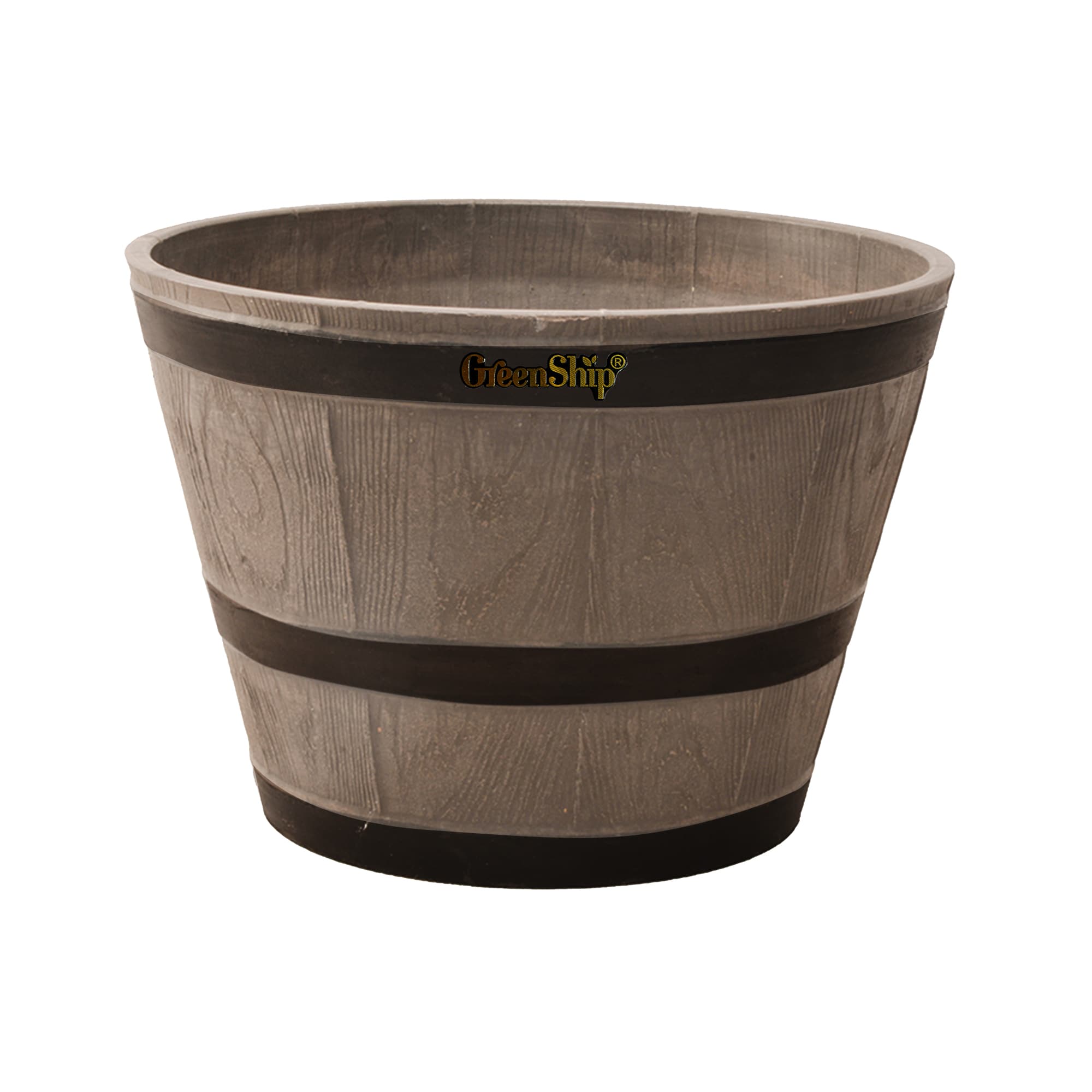 Greenship S-11P30T-2 2 -Pack 9.1-Inches W Medium Brown Resin Indoor/Outdoor Planter