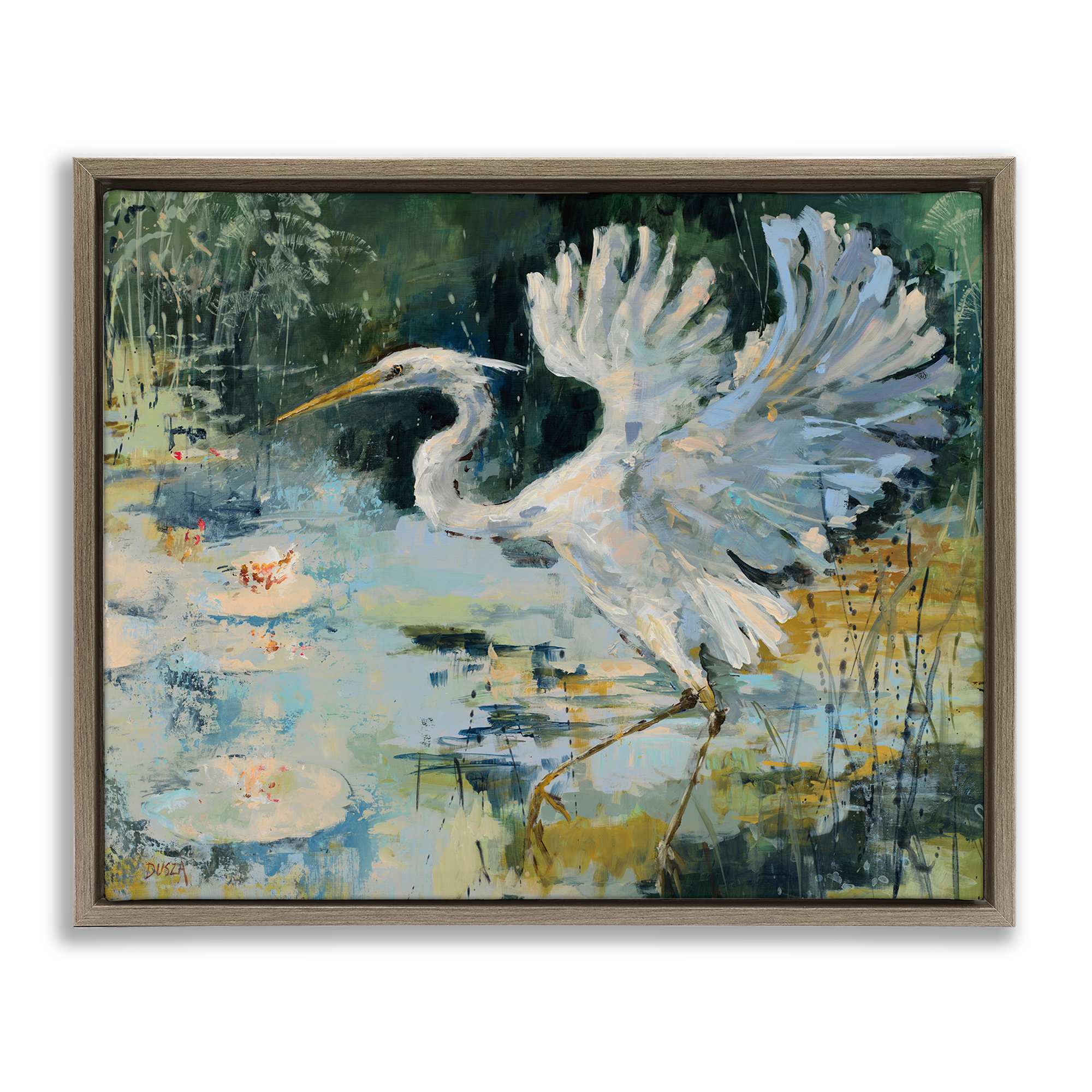 Stupell Industries BS-773-FFE-16X20 Heron with Spread Wings Floating Frame design by Dusza
