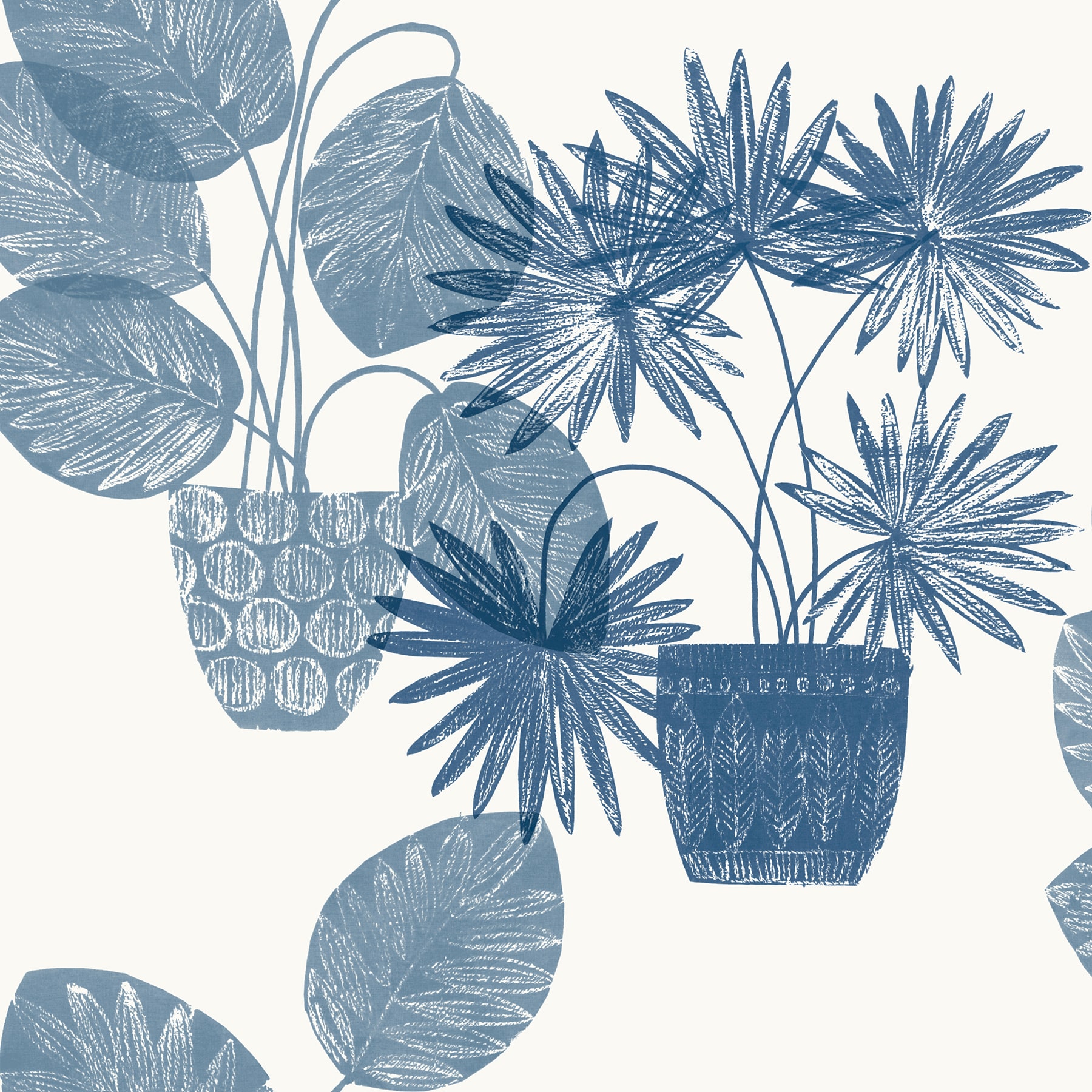 A-Street Prints 4014-87559 Seychelles 60.8-Sq. Feet Blue Non-woven Ivy/Vines Unpasted Wallpaper