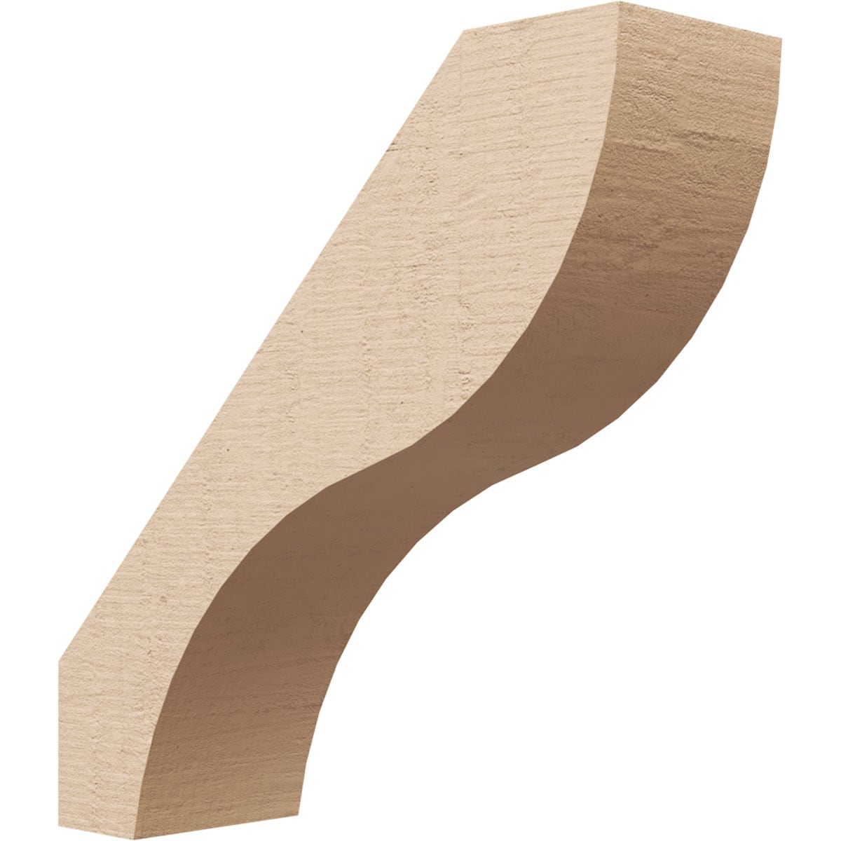 Ekena Millwork BRCUR03X10X10GNVRCPR 3-in x 10-in x 10-in Primed Urethane Geneva Rough Cedar Woodgrain TimberThane KneeBrace