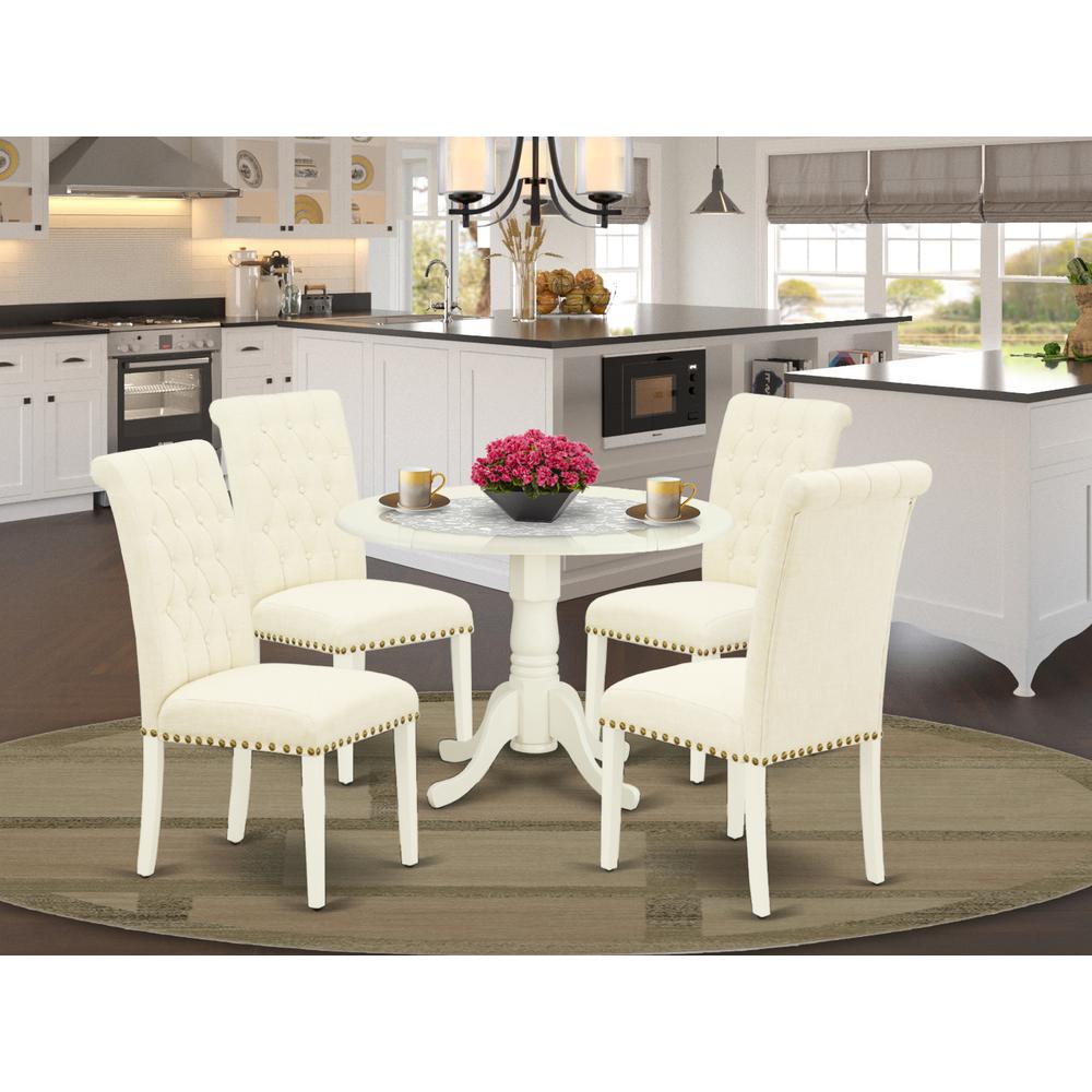 East West Furniture DLBR5-WHI-02 Dining-Sets - View #2
