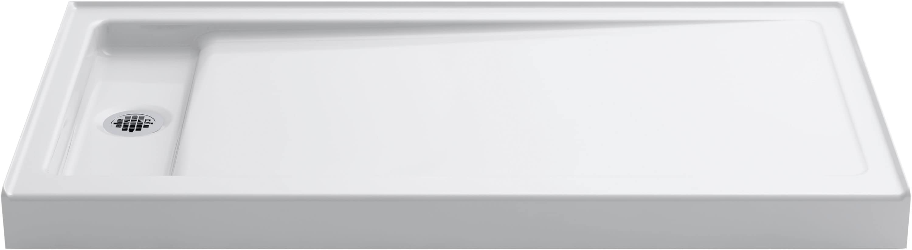 KOHLER K-9165-0 Bellwether 32.0-in W x 60.0-in L Left White Rectangle Shower Pan Base with 0.5-in H Threshold