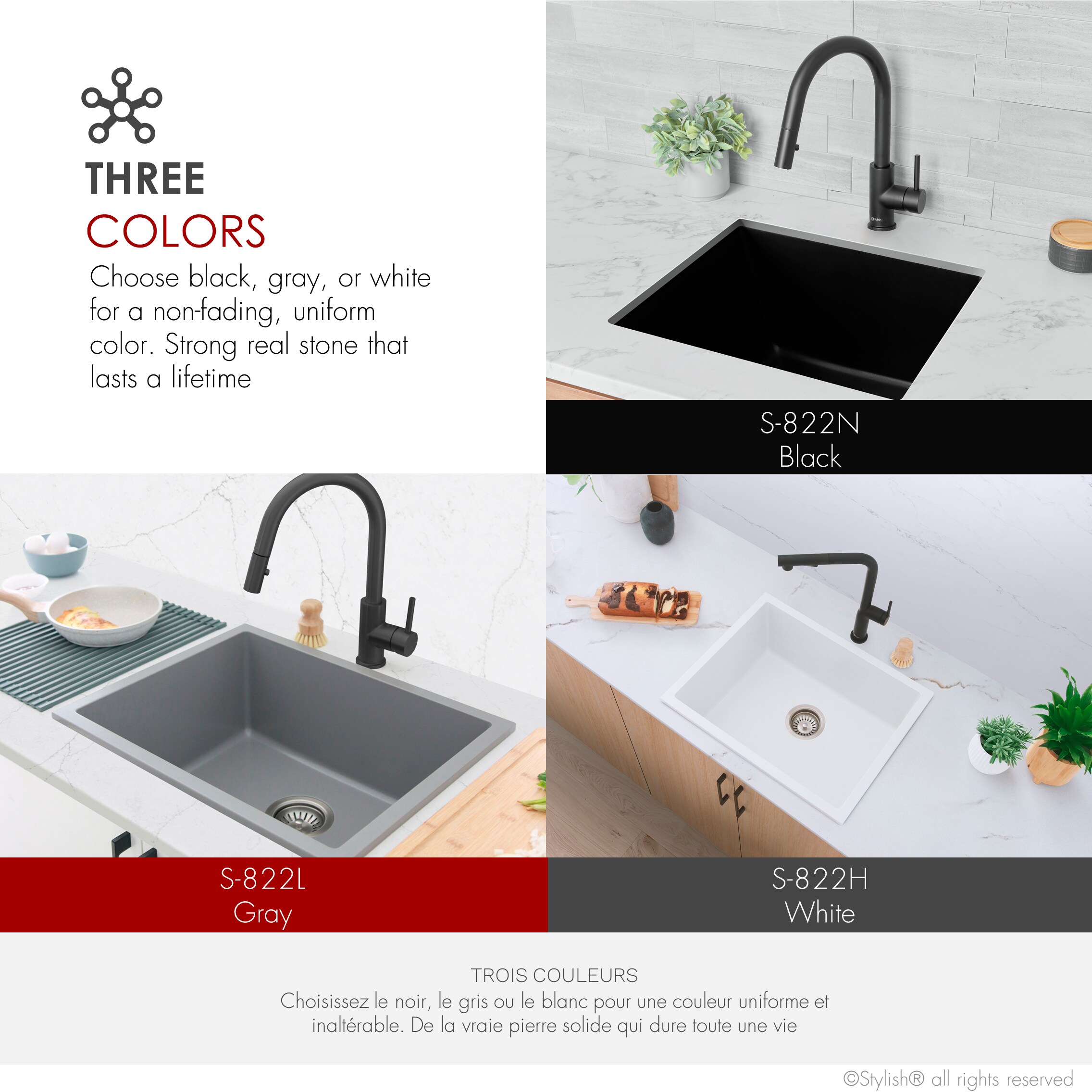 Stylish S-822N1 Kitchen-Sinks - View #12
