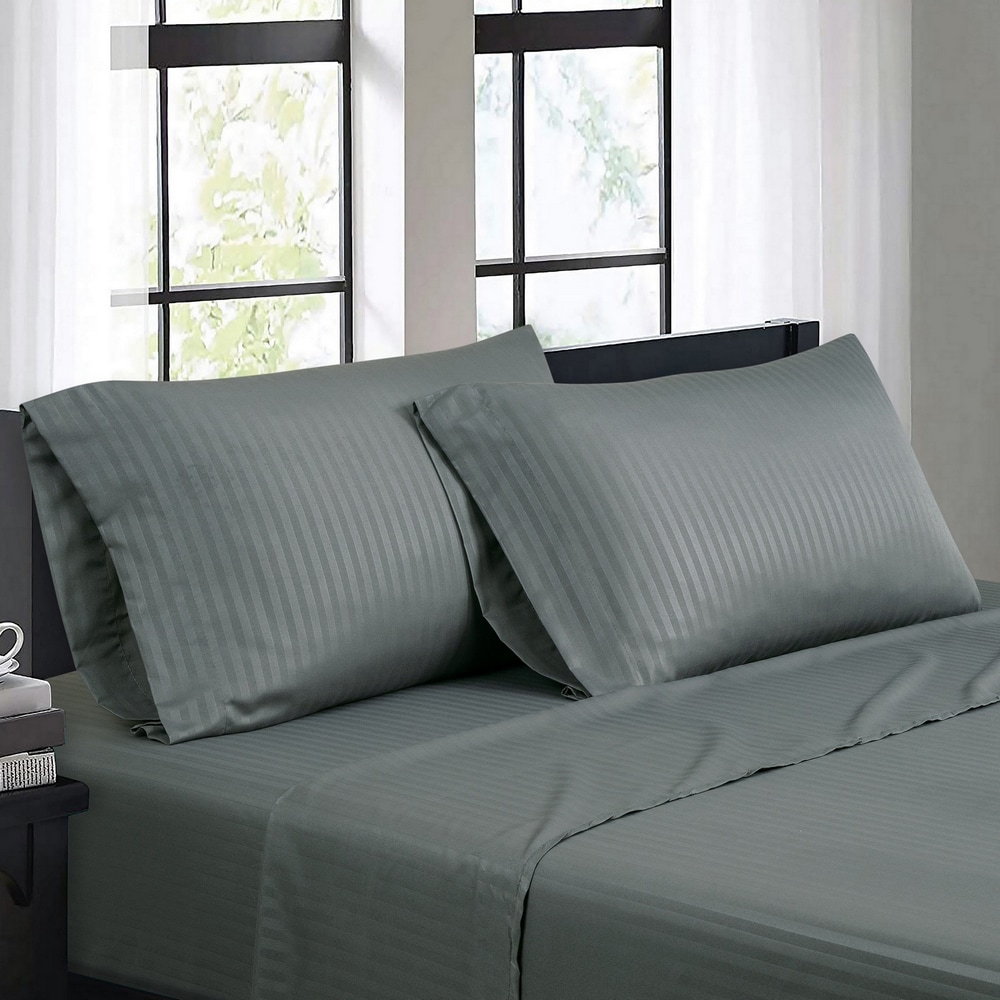 Bibb Home Twin 1500 -Thread Count Microfiber Charcoal 3 -Piece Bed ...