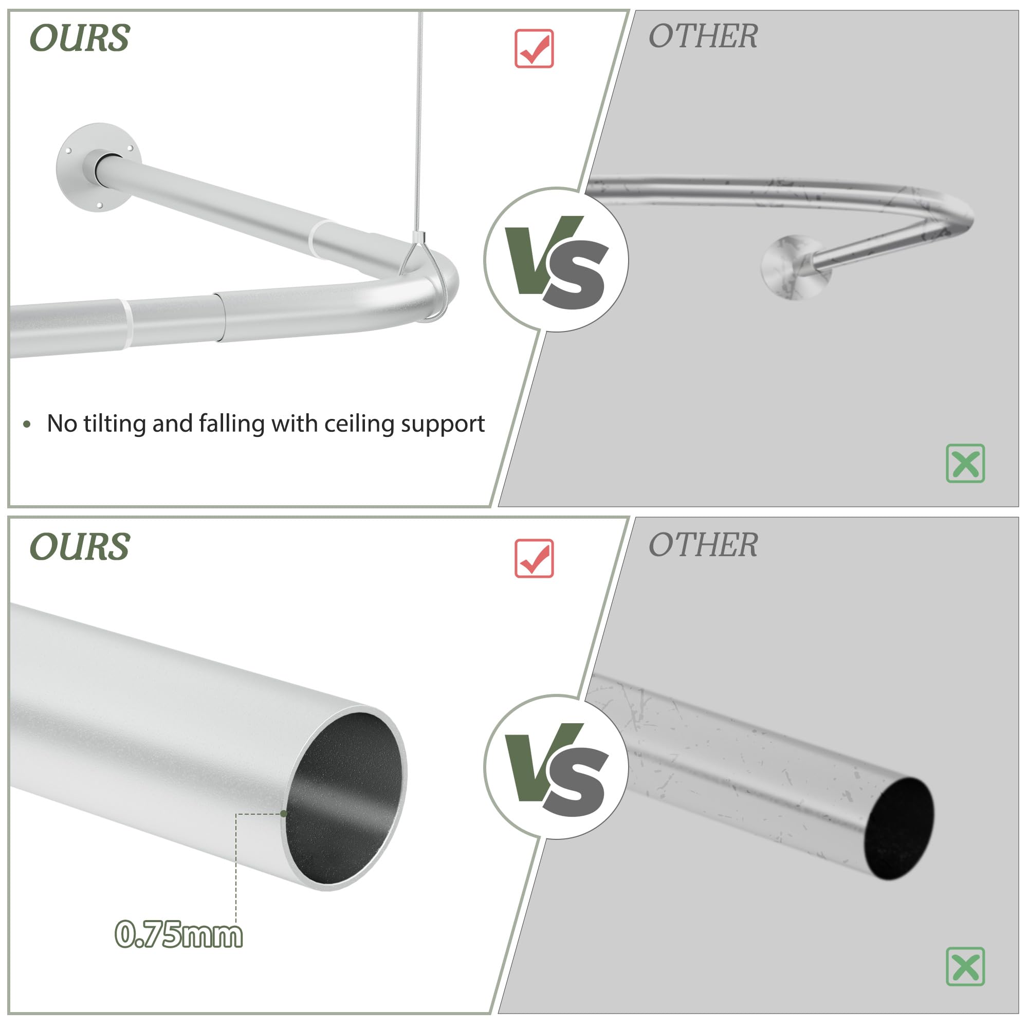 Aoibox LABRPHVD Shower-Rods - View #5